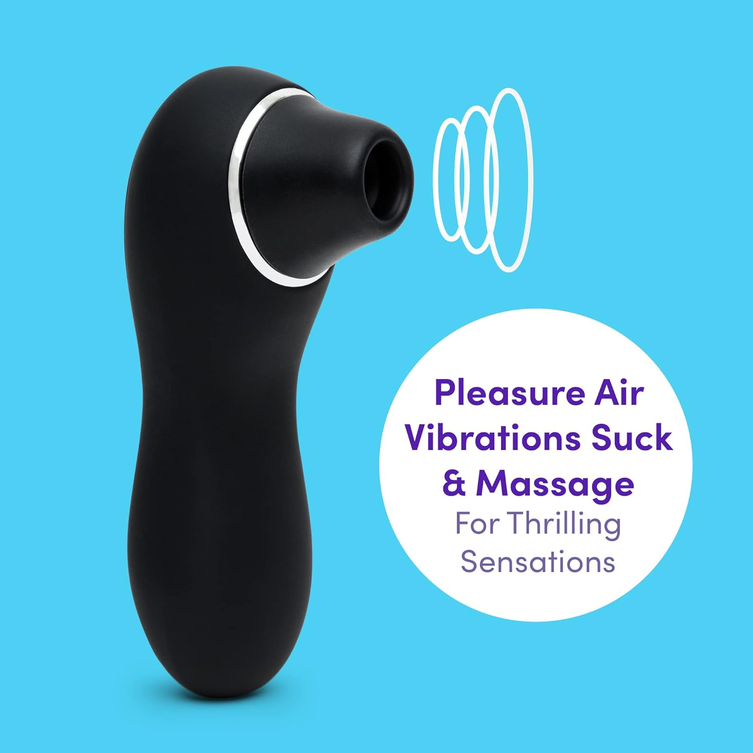 Lovehoney Thrill Clitoral Sucking Toy - Clit Stimulator with 6 Suction Speeds - Waterproof Sucker Vibrator - Silicone Vibrating Adult Sex Toys for Women and Couples - Black