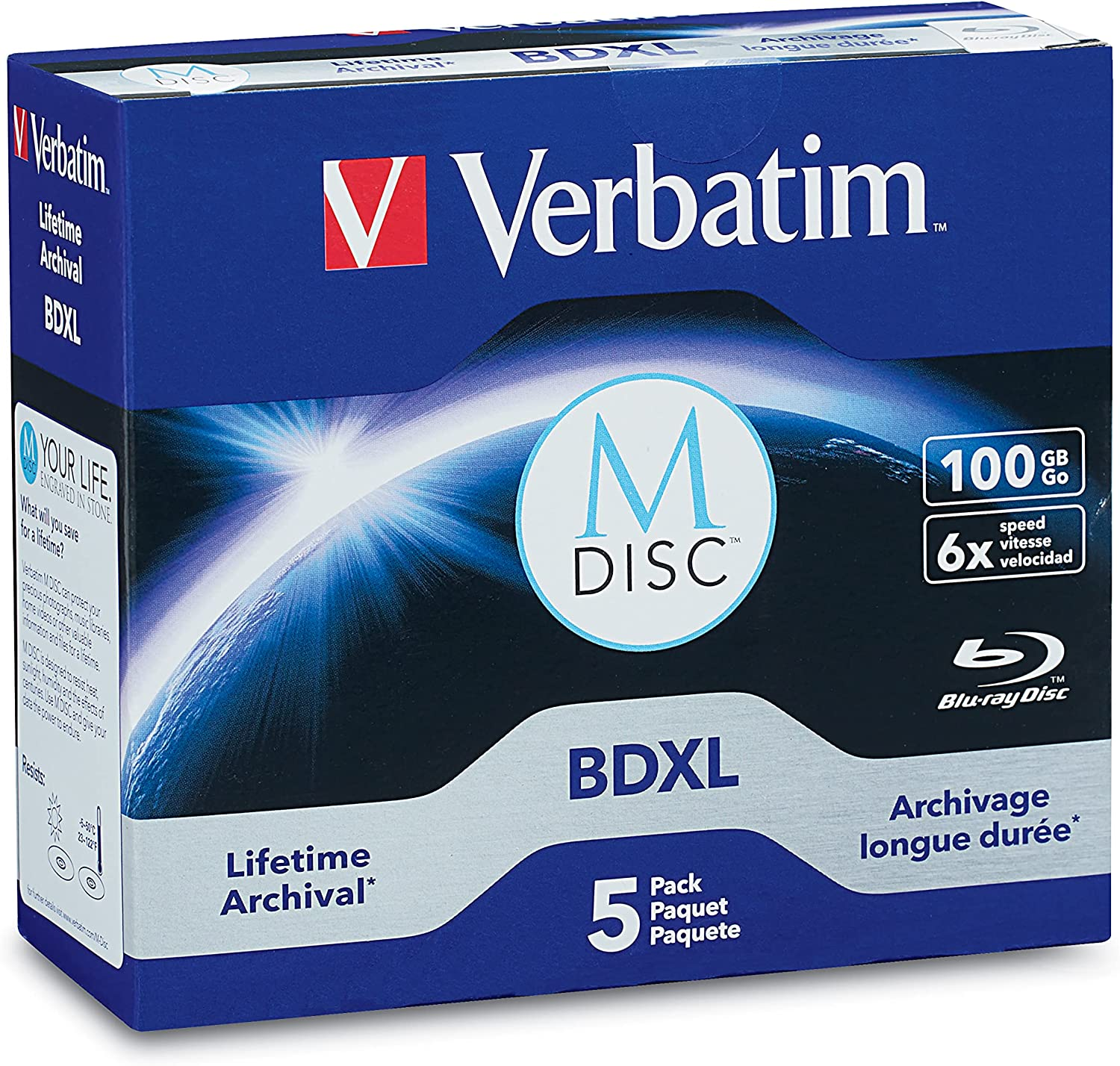Verbatim M-Disc BD-R 25GB 4X with Surface - 25Pk Spindle - 98909 image number 4