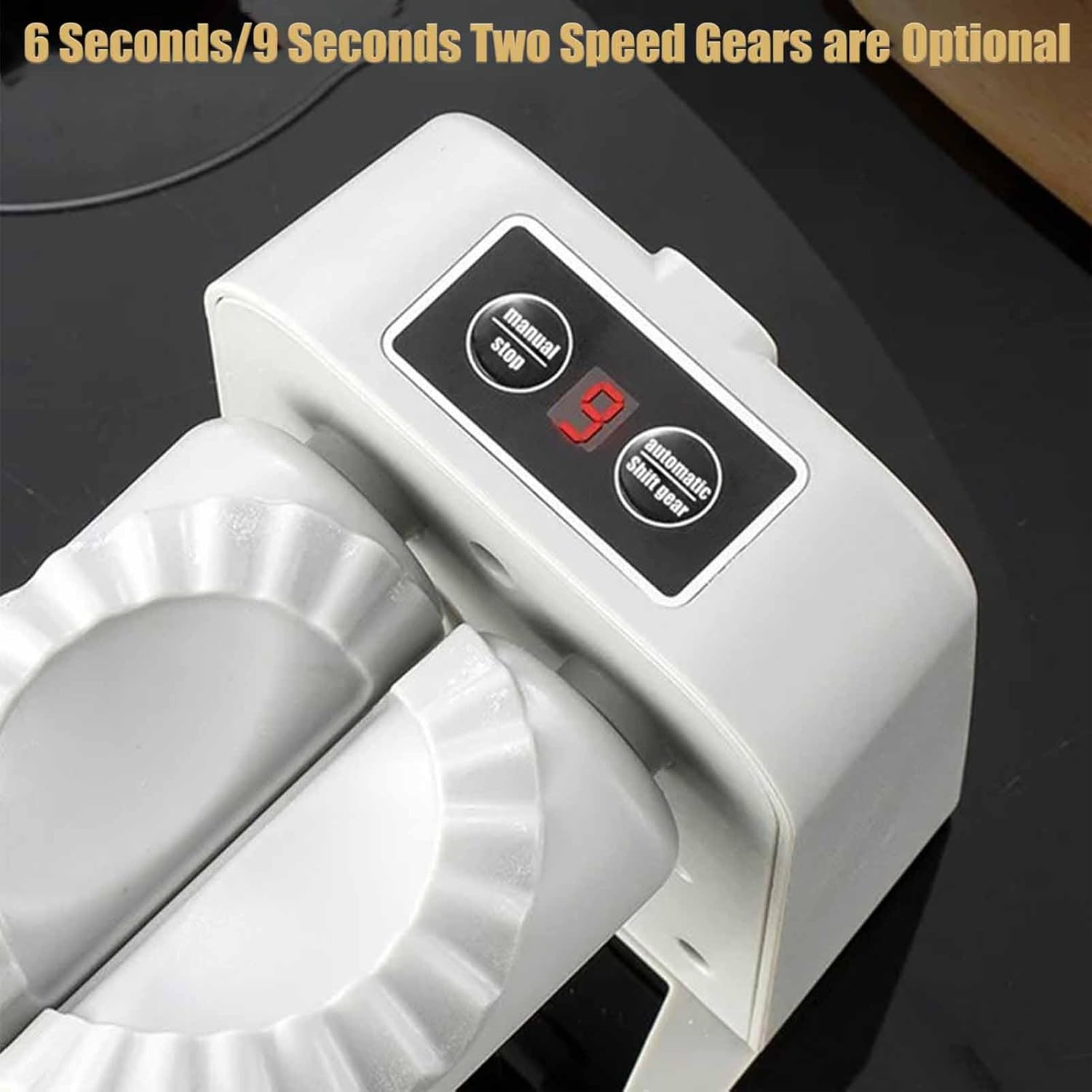 Electric Dumpling Maker Machine - Automatic, Easy-To-Use Home Appliance with Spoon and Brush, Two Modes for Quick Preparation (Grey)