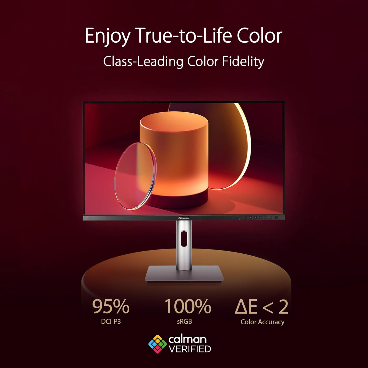 ASUS Proart Display PA278CFRV Professional Monitor &ndash; 27", IPS, QHD (2560 X 1440), 95% DCI-P3, Luxpixel AGLR, 100Hz, &Delta;E < 2, Calman Verified, USB-C PD 96W, Targeting VESA Displayhdr 400, VESA Mediasync