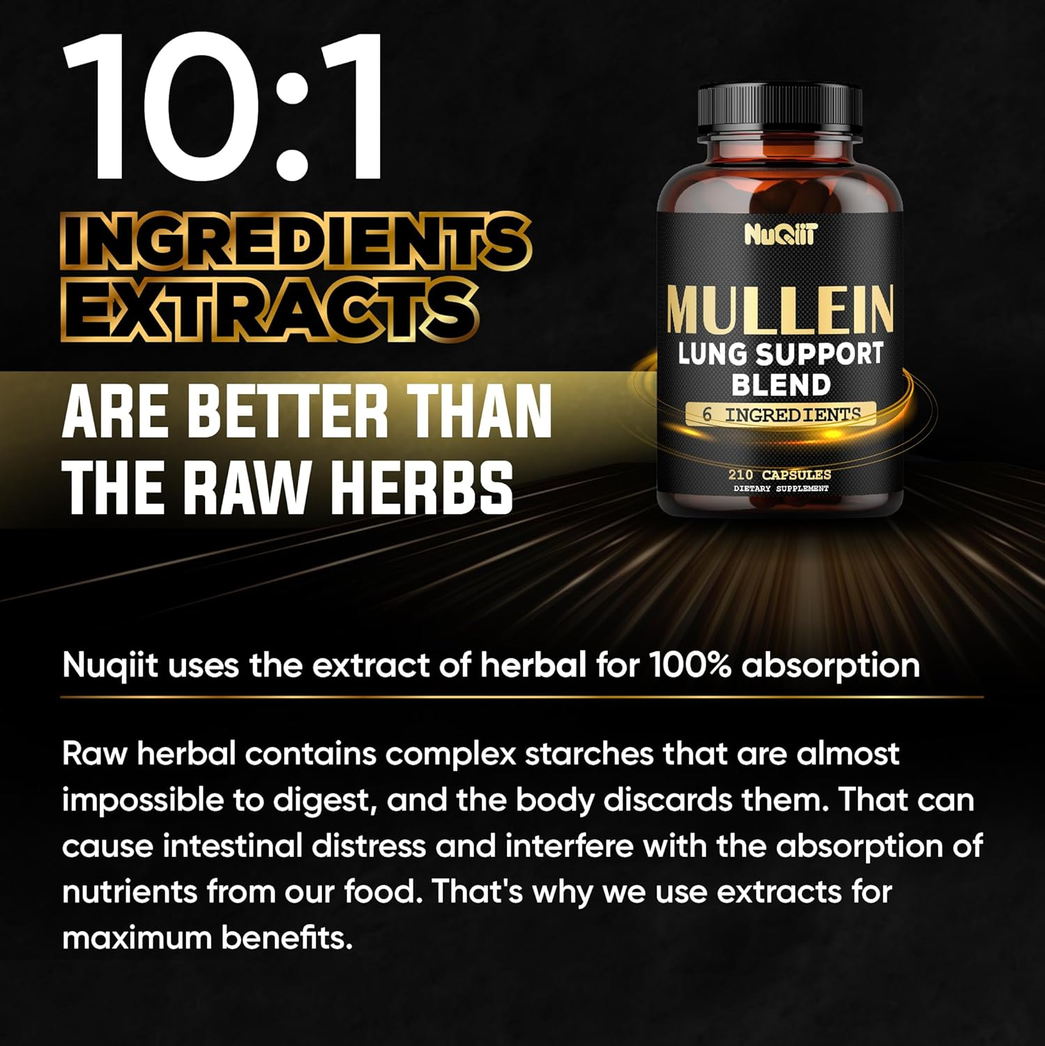 Mullein Leaf Capsules with Herbal Complex as Cordyceps Sinensis, Marshmallow, and More - Respiratory Health, Immune System & Body Balance Support - 105 Servings image number 6