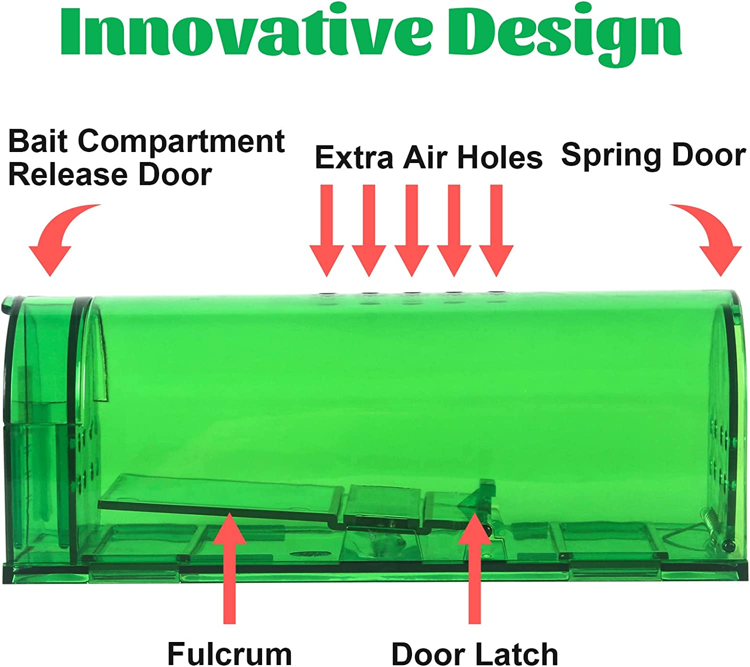 2 Pack Mouse Traps Humane Mice Rat Mouse Traps Indoor for Home Catch and Release with NO Kill - Reusable Mouse Trap for Small Rodent, Voles, Hamsters, Moles Catcher That Works - Small