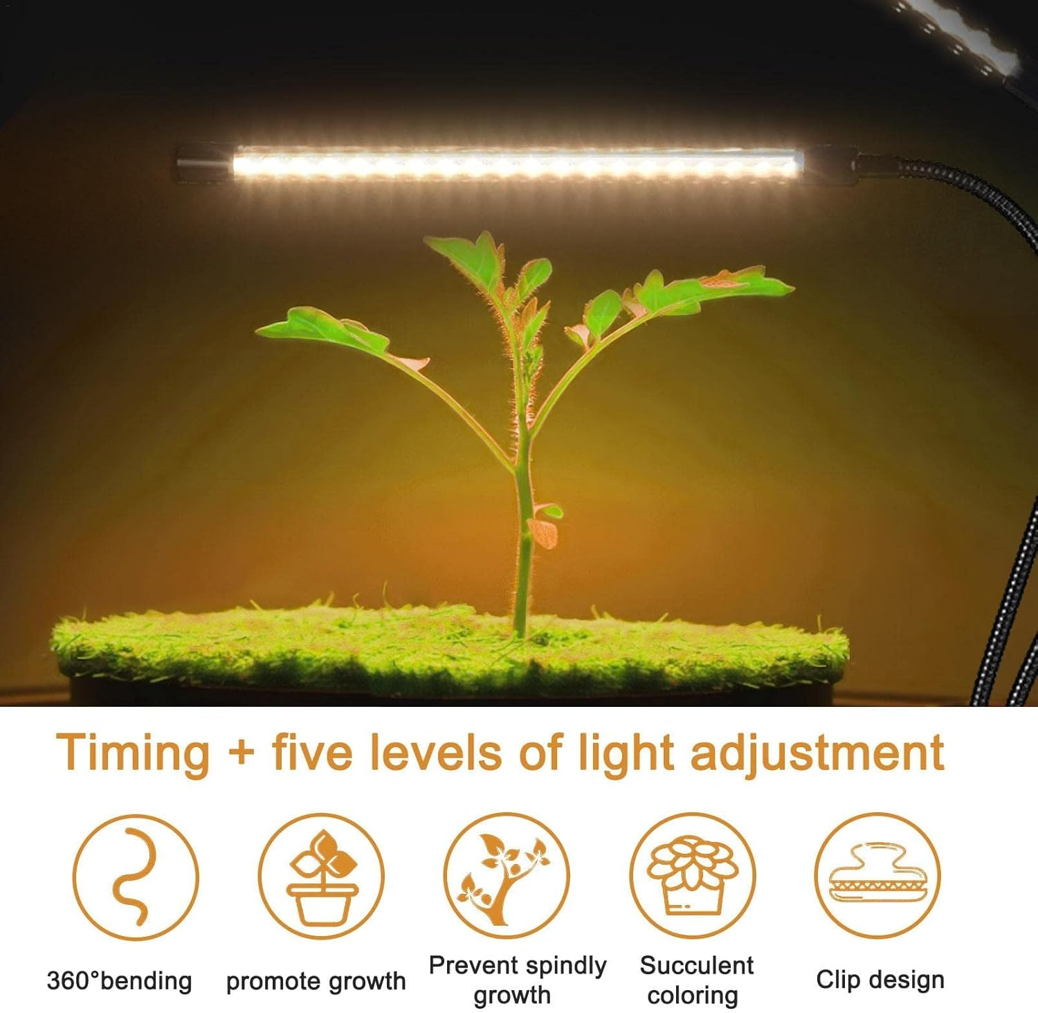 Plant Lights for Indoor Growing - Clamp-On Plant Grow Light, Indoor Plant Lamp Lights Full with 4 Heads 80Leds for Greenhouse Gardening (Color : U.S. Regulations) image number 3