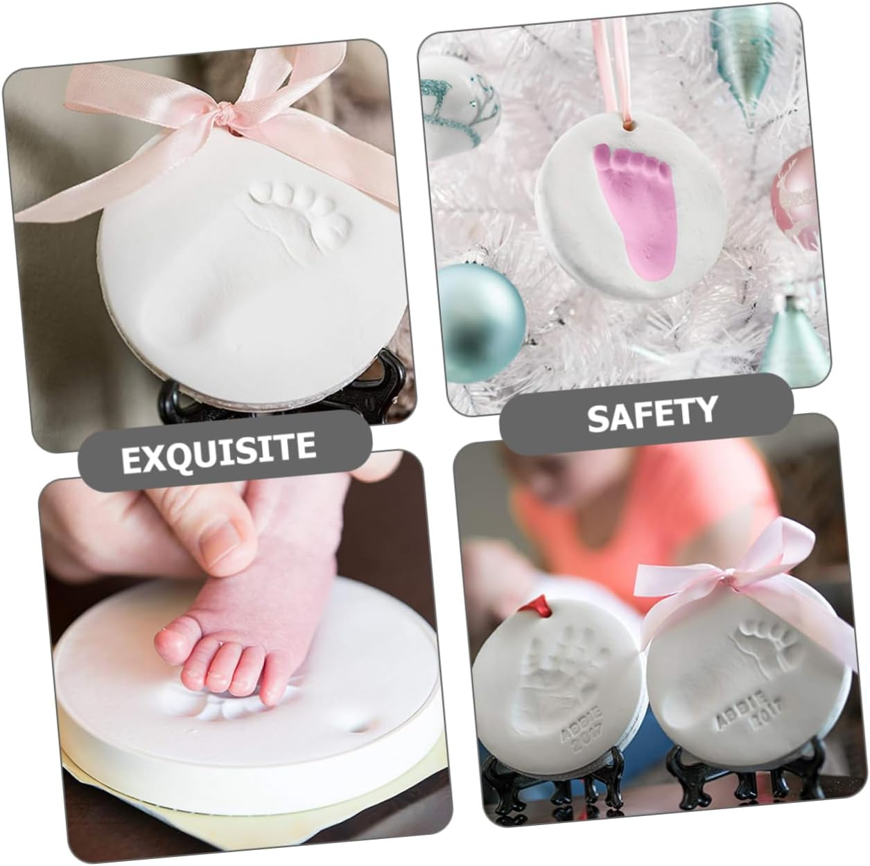 UPKOCH 4Pcs Dymadon Handprint Footprint Kit Newborn Handprint Holder Boy Girl Footprint Keepsake Birthday Shower Sturdy Safe Material image number 5