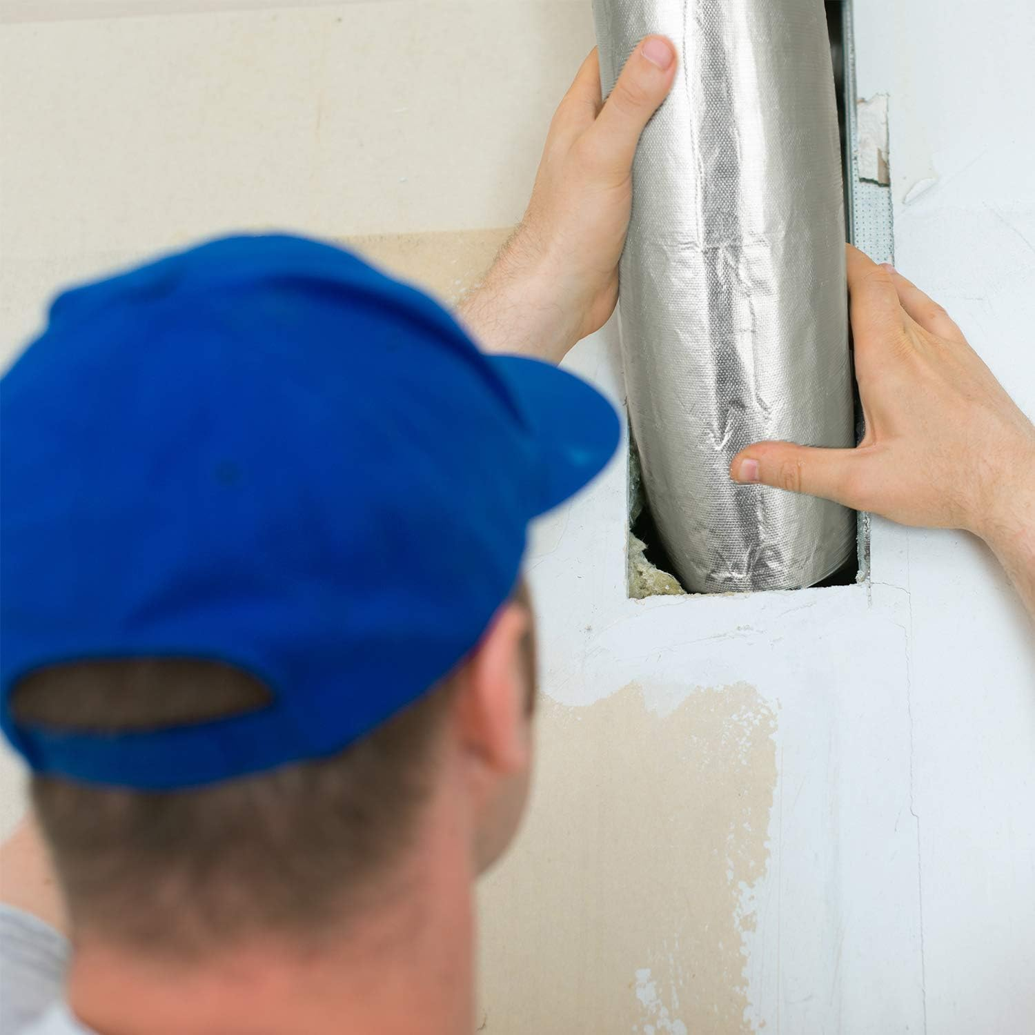 BBTO Heat Reflective Sheet Adhesive Backed Aluminized Fiberglass Heat Shield Tape Protection Barrier Heat Shield Resistant Material for Hose and Auto Use Heat Insulation Sheet(Silver, 12 X 60 Inch) image number 5