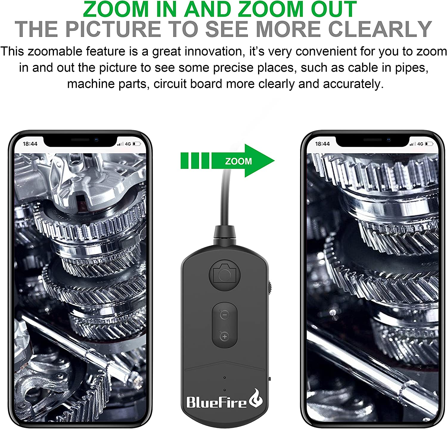 Bluefire Industrial Endoscope, 3.9Mm Super Slim Industrial Borescope for Automotive Inspection, 1080P HD Snake Camera with 6 LED Lights, Waterproof Inspection Camera for Smartphone/Tablet(3.5M) image number 4