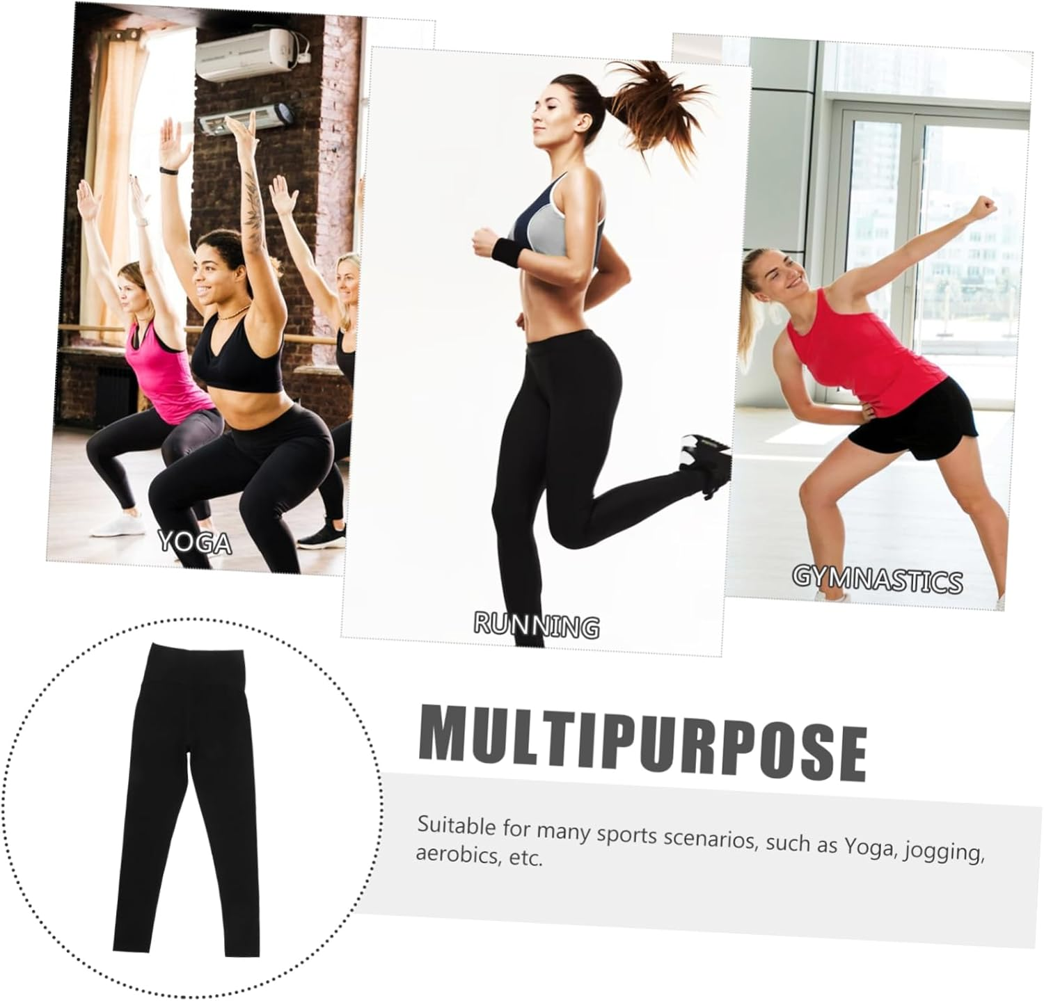 FOMIYES Maternity Leggings Women Yoga Pants for Pregnancy Workout Comfortable Waistband Support Pants Maternity Activewear Leggings Wide Leg for Women Black image number 1