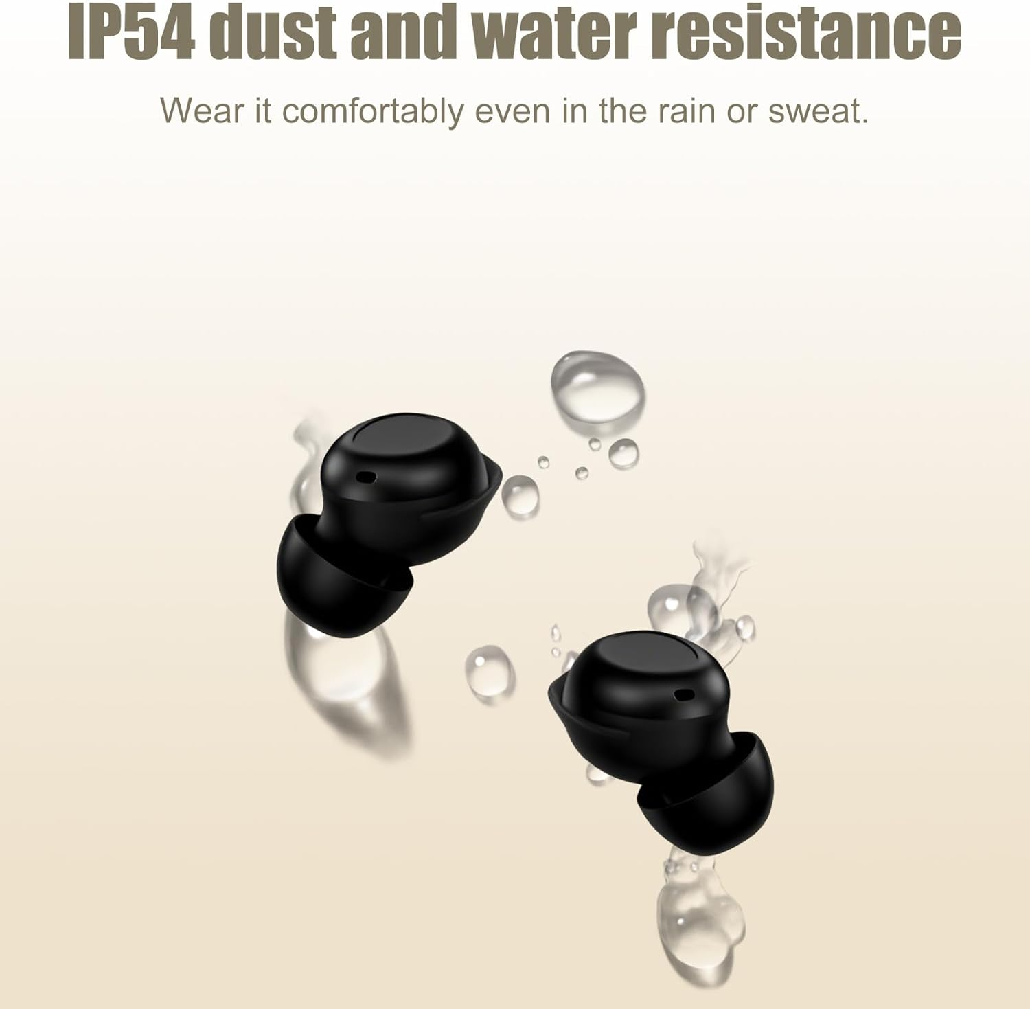 7JI Bluetooth Headphones, Wireless Bluetooth 5.4, In-Ear Mini Earphones, LED Display, IPX4 Waterproof Wireless Headphones with ENC Noise Cancelling Mics image number 3