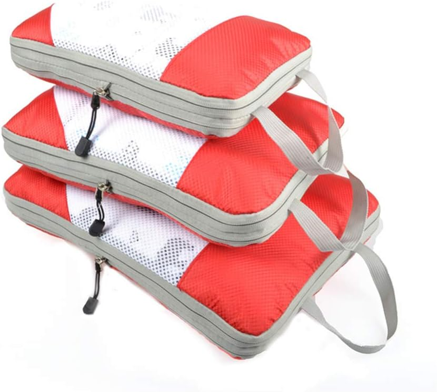 3Pcs Nylon Bag Clothes Storage Clothing Storage Bags Waterproof Storage Bag Waterproof Suit Comforter Storage Bag Waterproof Storage Tote Travel Water Proof Organizer Red image number 1