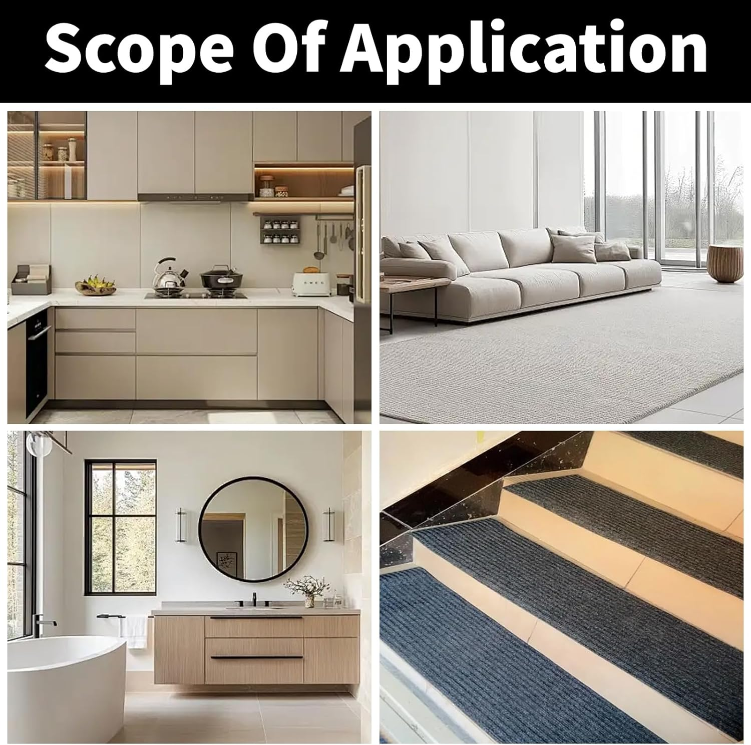 16Pcs Rug Carpet Non Slip Grippers, Reusable Rug Gripper for Hardwood Floors, Rug anti Slip Grips, Keep Corners Flat, Removable(Black) image number 5