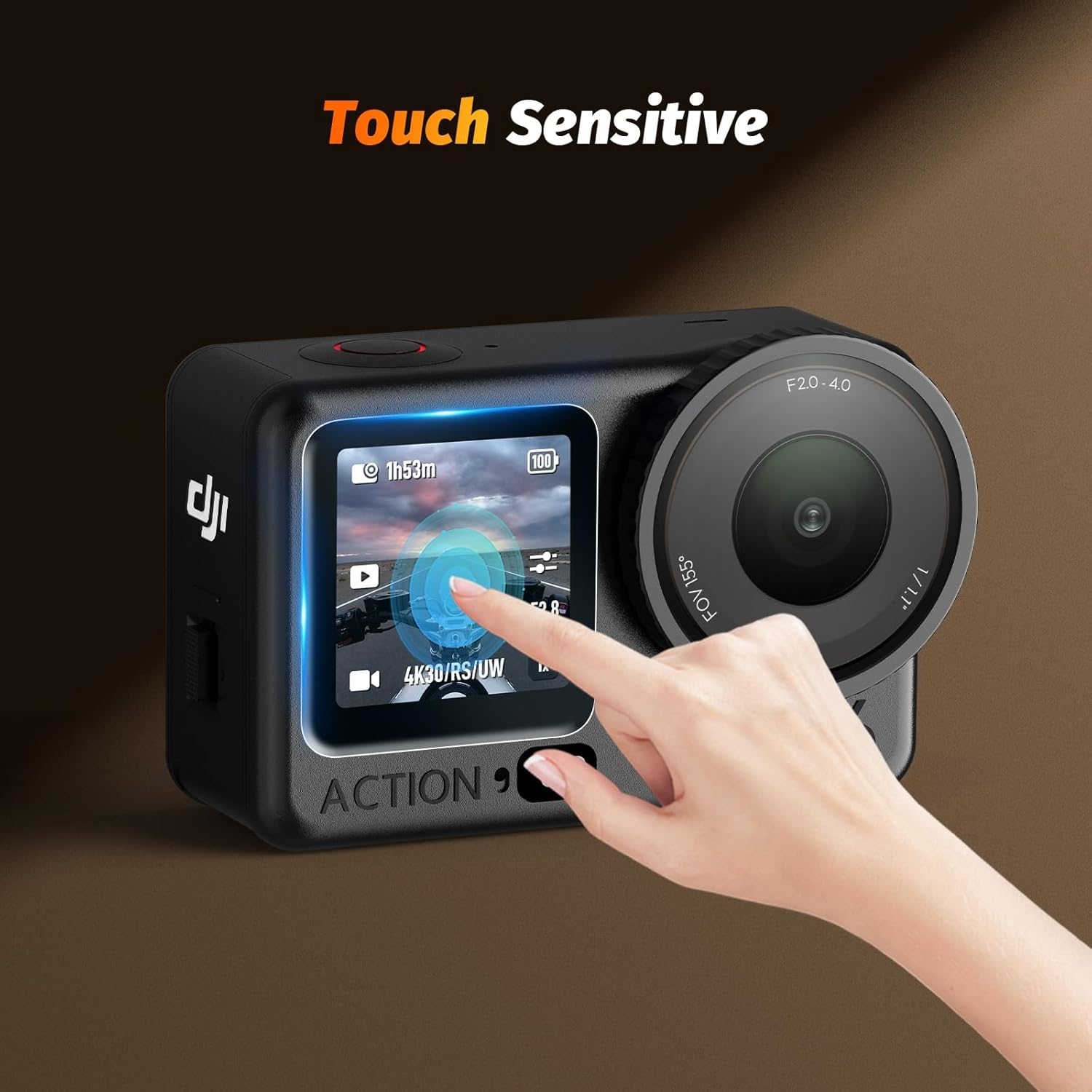 AMAZEAR Lens Screen Protector for DJI Osmo Action 6 Accessories, 2 Sets Action6 Tempered Glass Screen Cover with Silicone Lens Cap Protective Kit, Scratch-Resistance, Dustproof