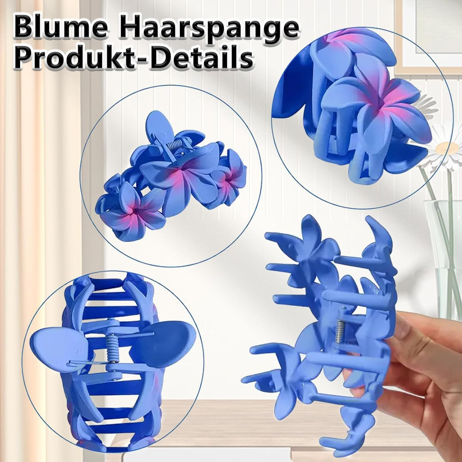 Whaleo Set of 8 Flower Hair Clips, Flower Hair Clips, Hair Clips, Flower Hair Clips, Elegant Hair Accessories for Women, Girls