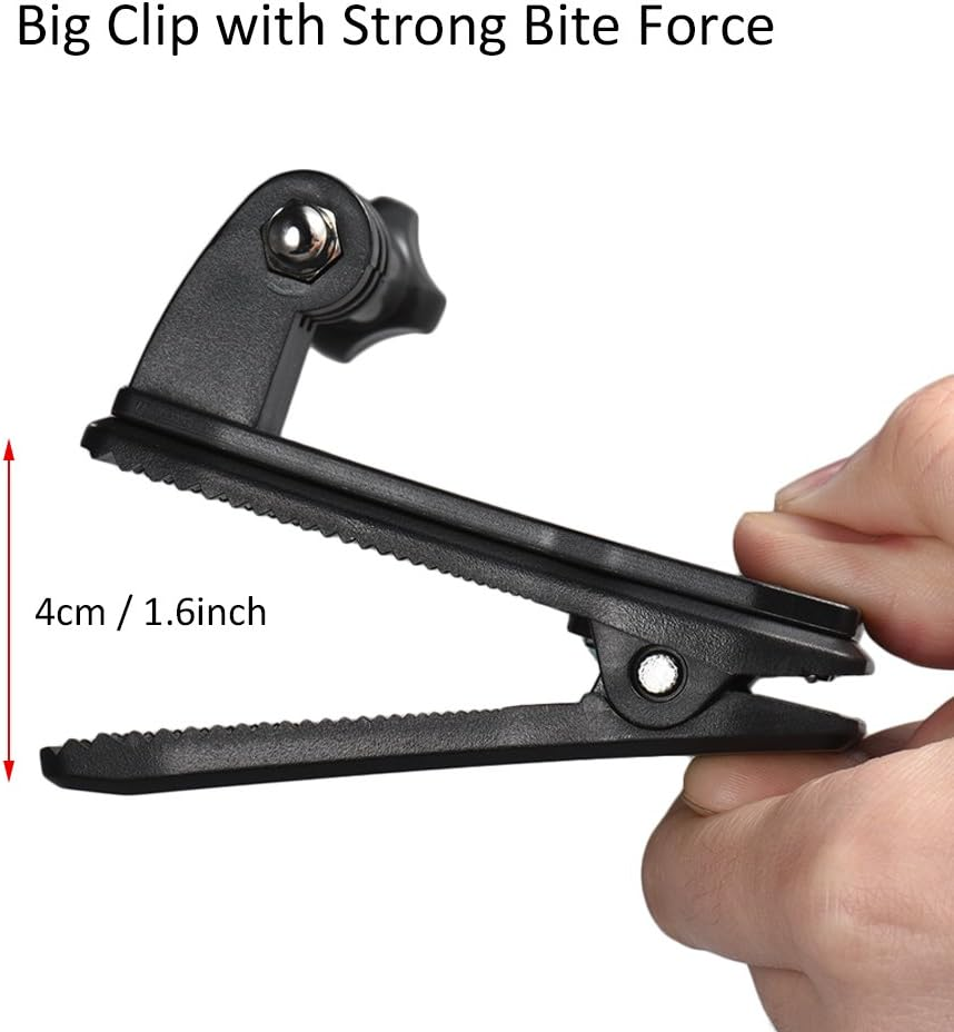 Backpack Strap Cap Clip Mount 360 Degree Rotary Clamp Arm for Gopro Hero 7/6/5/4/3+ for Yi Lite 4K + Action Camera BBZY