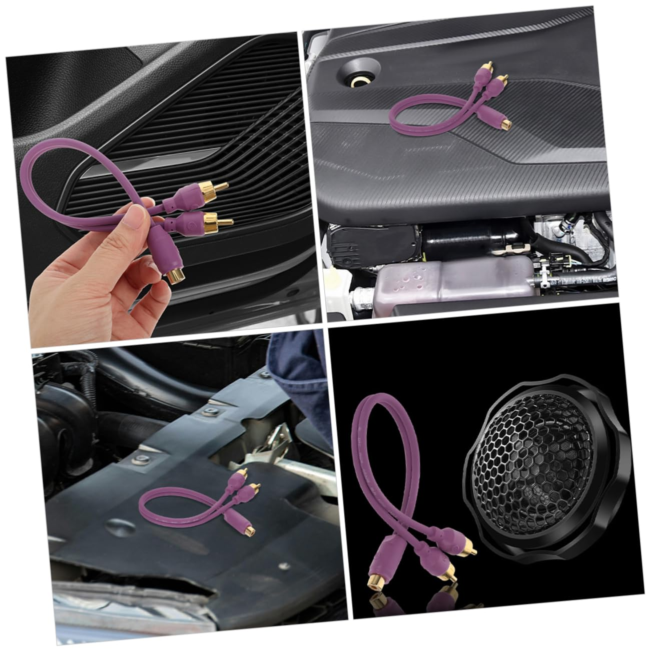 Iplusmile Car Audio RCA Splitter Cable 2Pcs 1 Female to 2 Male Subwoofer Amplifier Adapter for Car Audio System and Home Theater Sound