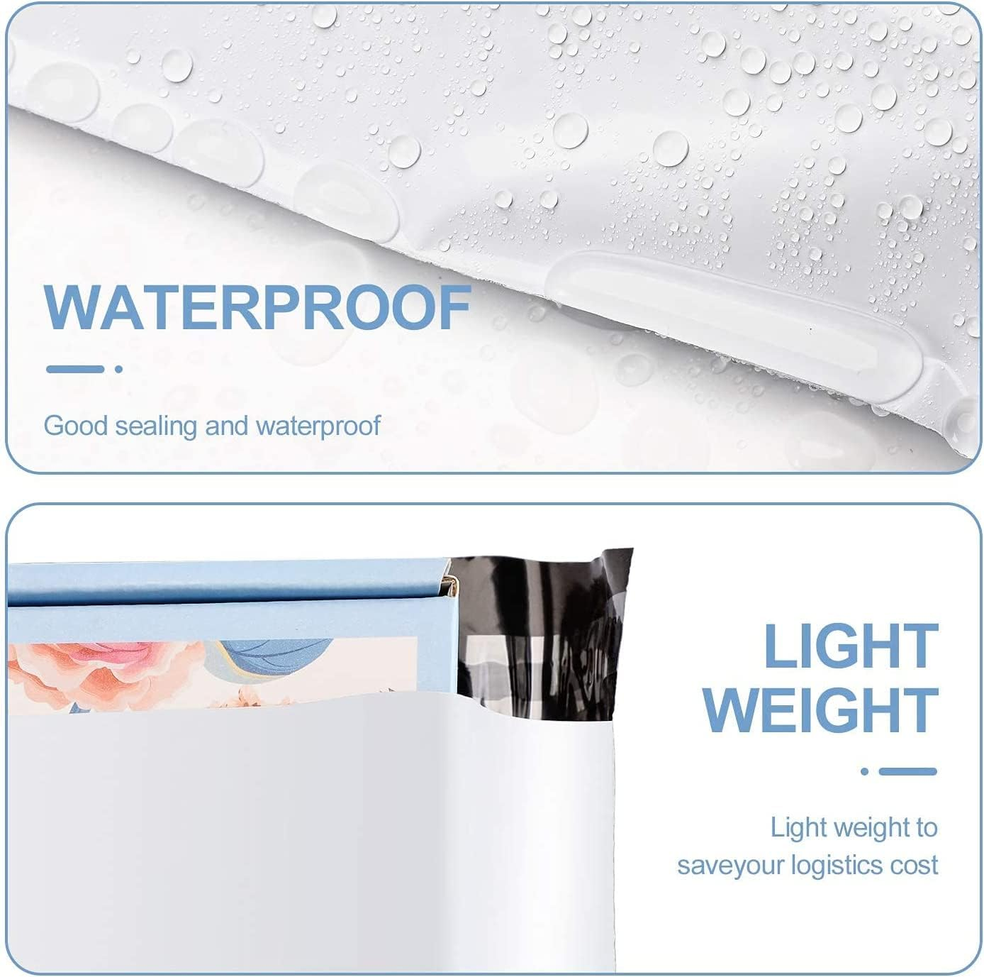 100X Poly Mailer Courier Bags Envelopes Shipping Bags Self Sealing Shipping Mailing Satchel Exterior Colour White Tear-Proof Postal Bags for Parcels Packaging and Postage Boxes(280 X 420Mm)