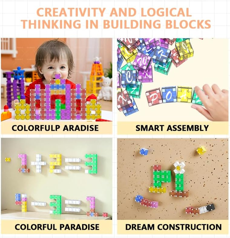 TOYVIBE 120PCS Magnetic Building Blocks - STEM Educational Toys for Ages 3+ (AU) (Colorful Transparent Magnetic Building Blocks, Pcs, 120) (120 Pcs) - 120 Pcs image number 6