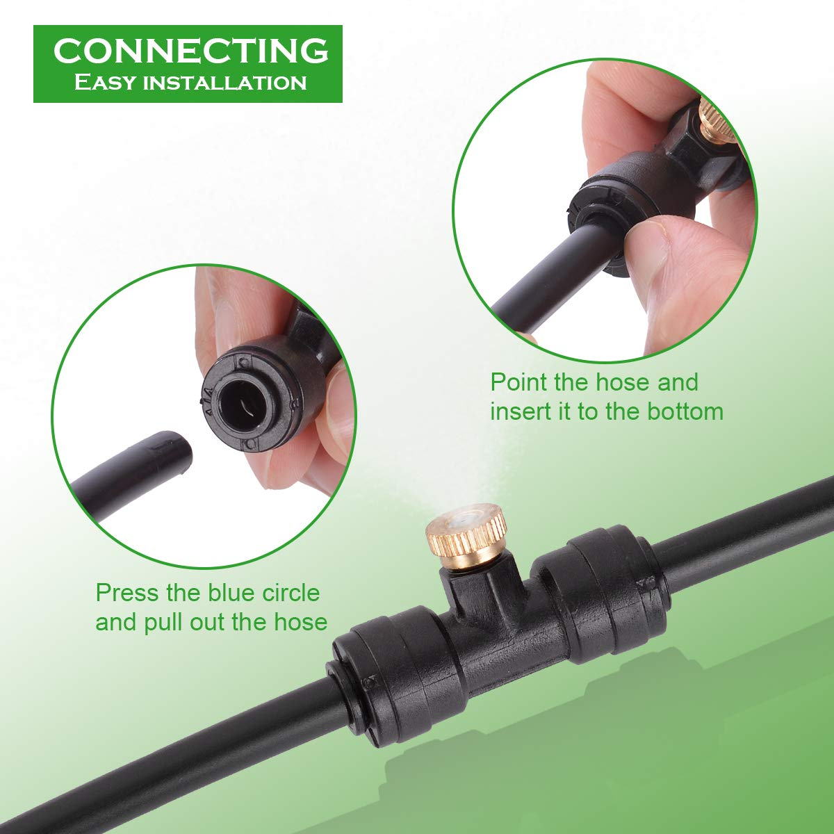 Xcellent Global Mist Cooling System for outside 12M/40Ft with 16 Misting Line Nozzles, DIY Irrigation System, Outdoor Misters for Patio, Garden, Lawn, Swimming Pools, Trampoline image number 3