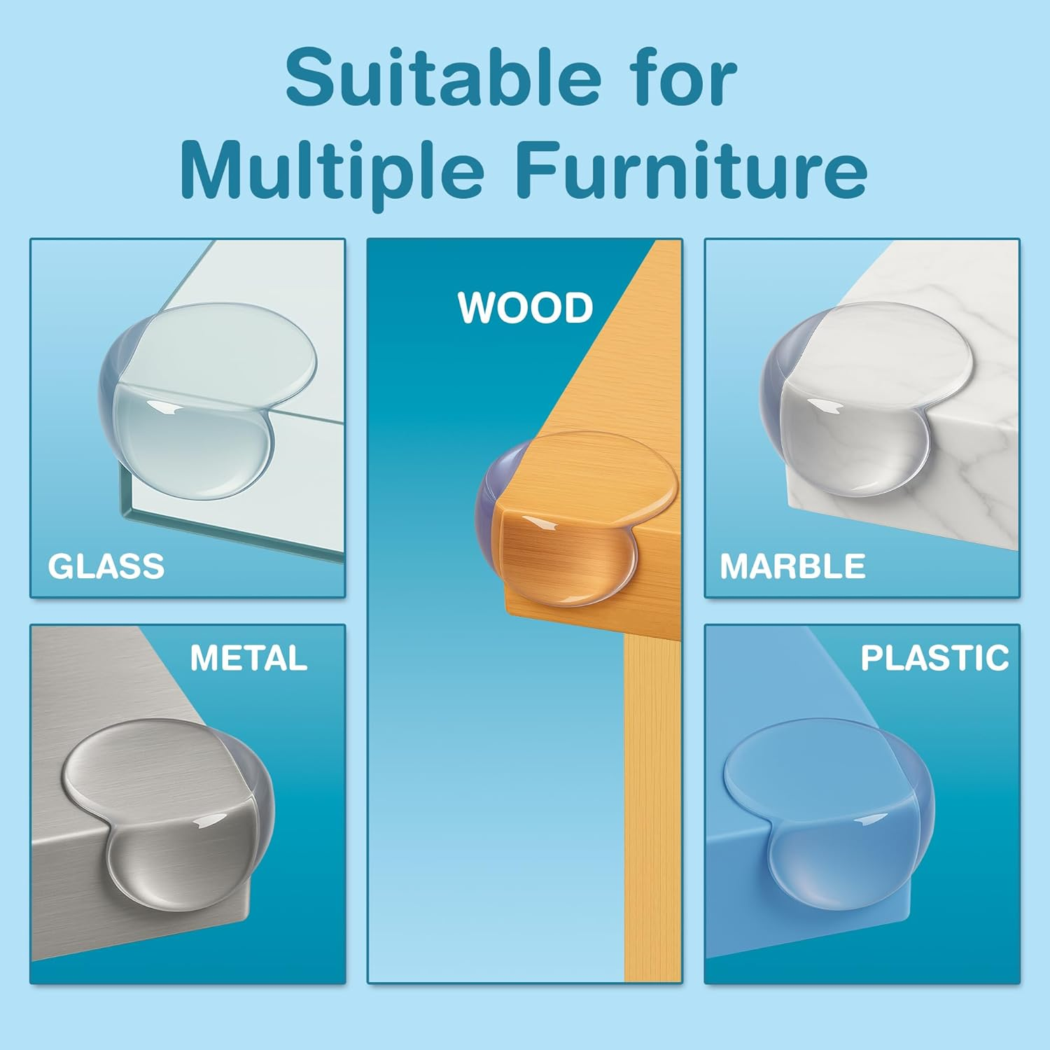 Corner Protector for Baby, Pack of 15 Clear & Transparent Edge Guards for Baby Proofing, Safety Furniture Corner Protectors for Furniture to Prevent Injuries (Ball Shaped) image number 1