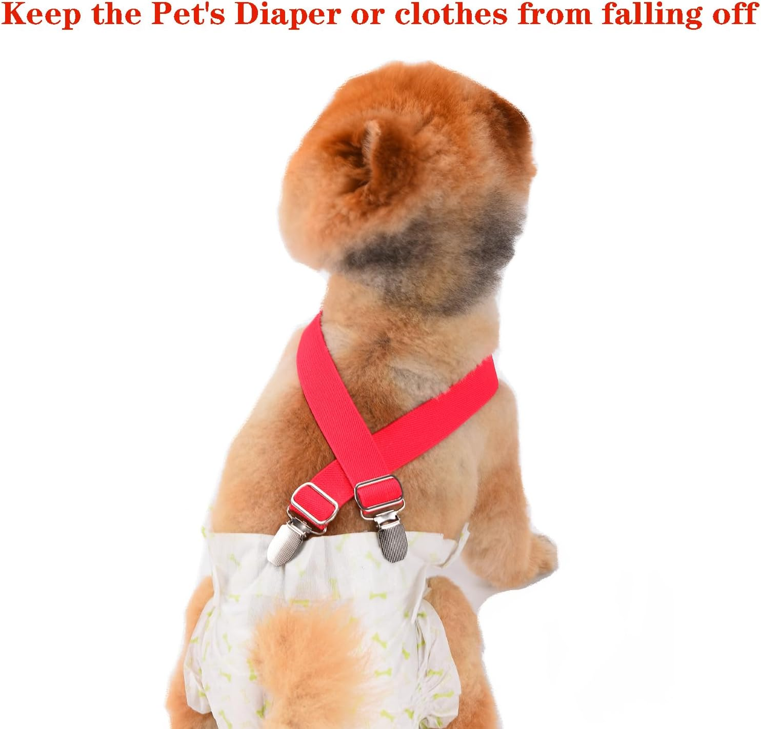 4 Pcs Dog Diaper Suspenders | Cat Suspenders | Female Male Dog Skirt Dress & Diaper Keeper | for Small Medium and Large Dogs image number 5