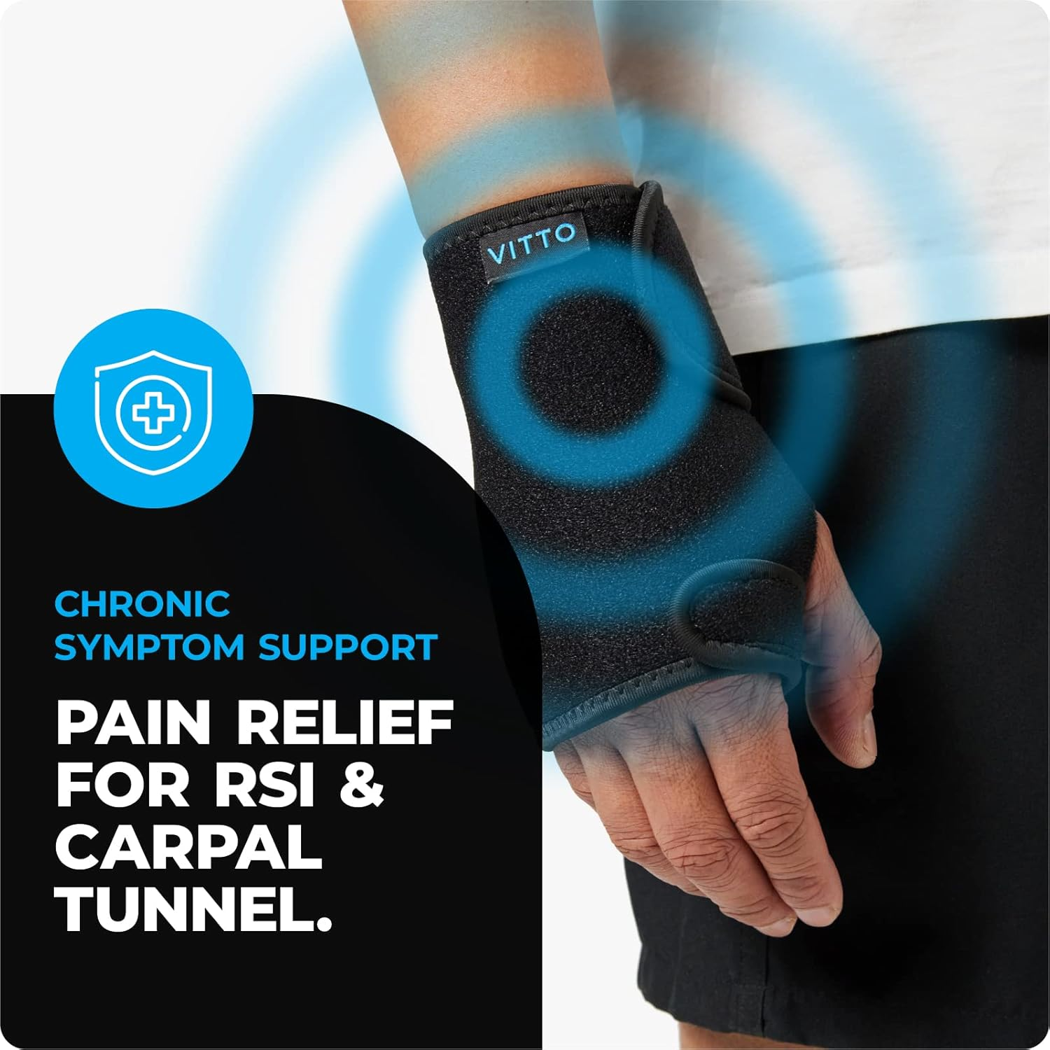 VITTO Wrist Brace - Wrist Support for Arthritis, Carpal Tunnel, Sprain, Fracture - with Removable Metal Plate - Unisex Wrist Splint for Day or Night Use (Right Hand, S/M) image number 2