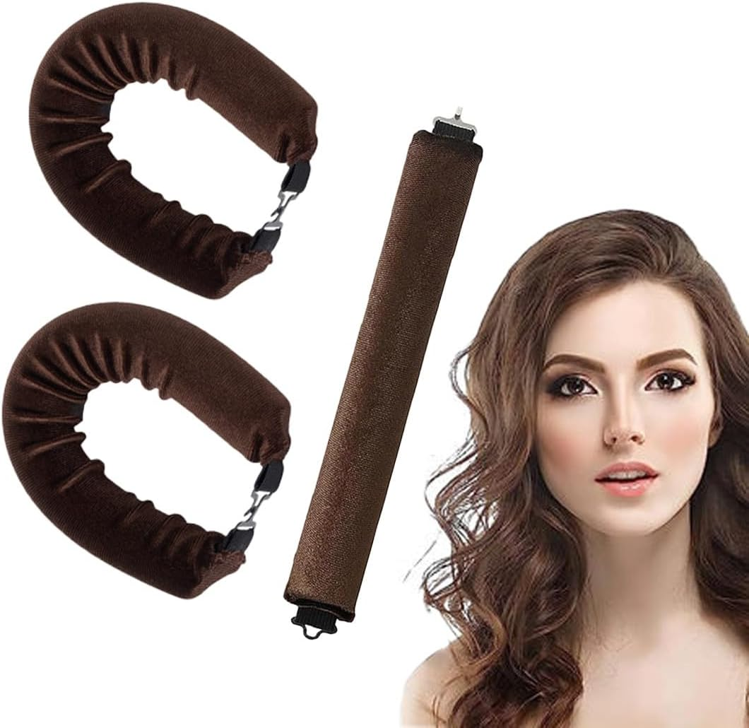 ZEPIQOR Pack of 4 Heat-Free Curlers, Heatless Curls Band, Curlers Overnight with Hooks, Overnight Blowout Curls without Heat, Curlers Heatless Curls for All Hair Types (Brown) image number 4