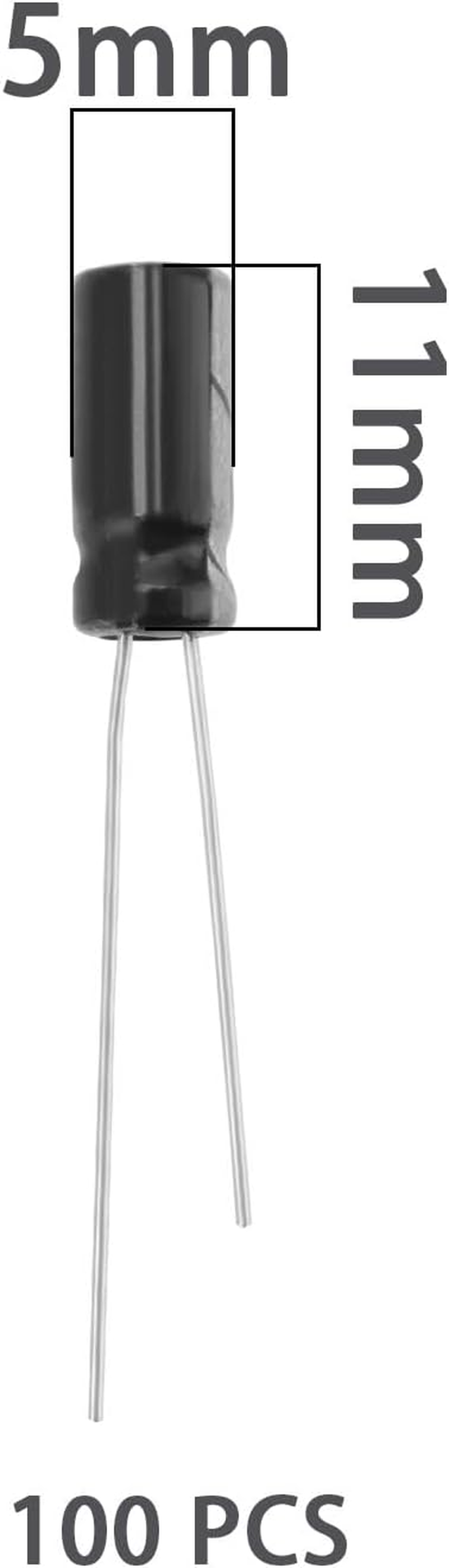 Create Idea 100Pcs Radial Electrolytic Capacitor 10Uf 50V with Aluminum Radial Leads 105 C Aluminum Electrolytic Capacitors for DIY Projects