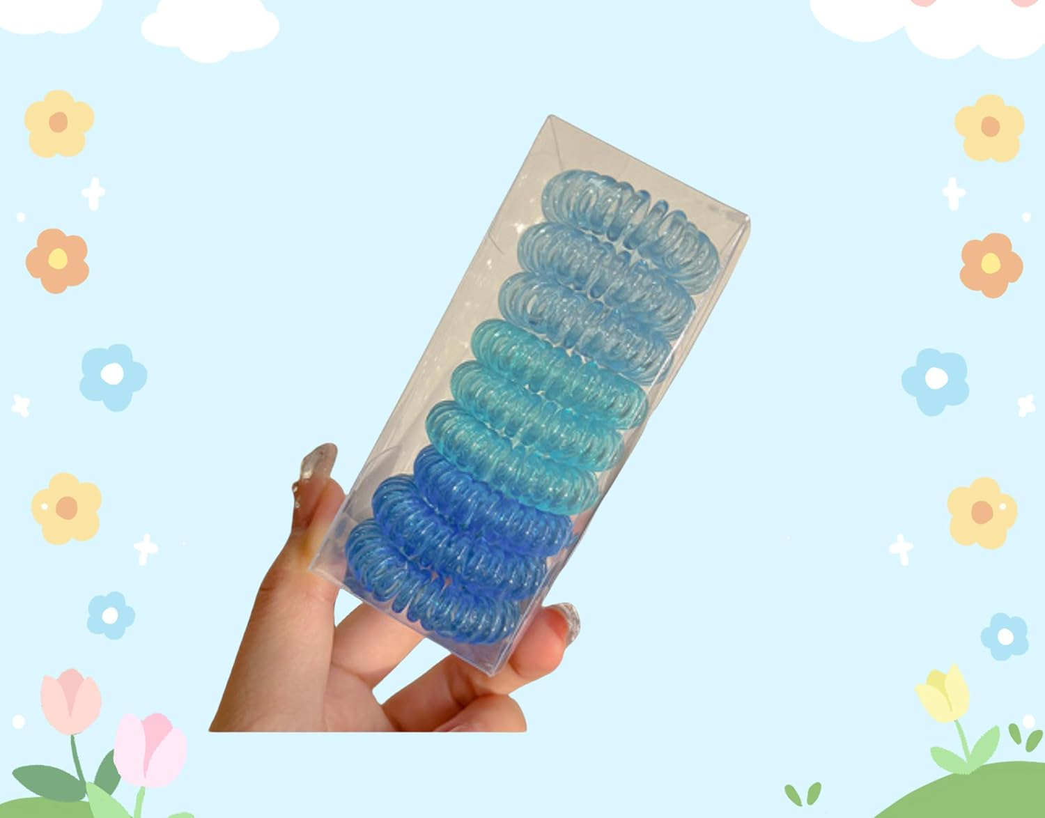 9 Pack Women'S Waterproof Headbands,Non-Slip Sweatband Hairbands for Sports, Workouts, Running, Yoga & Tennis,Soft Elastic Hair Ties Accessories for Women & Girls (Blue) - Blue image number 2