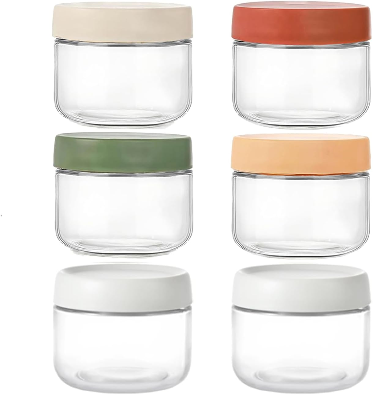 6 Pack 16 Oz Freezer Storage Containers with Screw Lids for Sealing, Airtight Plastic Food Storage Jar,Overnight Oats for Fruit, DIY Projects, Jam Spices Food Storage Jar