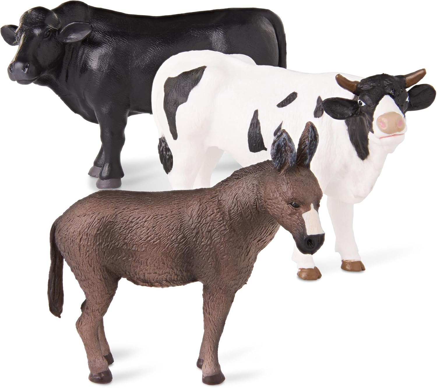 Terra by Battat &ndash; Toy Farm Animals &ndash; Cows, Bulls, Donkey &ndash; Animal Toys for Kids &ndash; 6 Farm Figurines &ndash; 3 Years + &ndash; Farm Animal Set