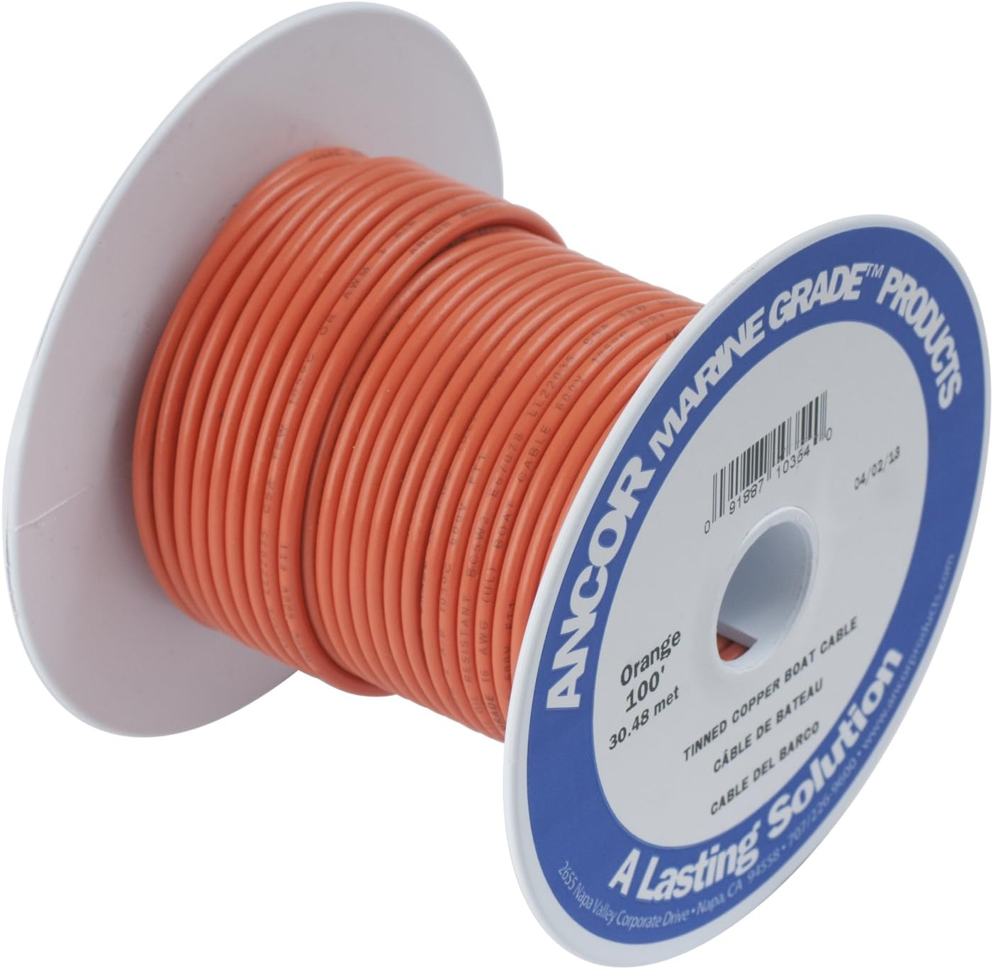Ancor Marine Grade Primary Wire and Battery Cable - 25 Feet, 16 Awg, Orange