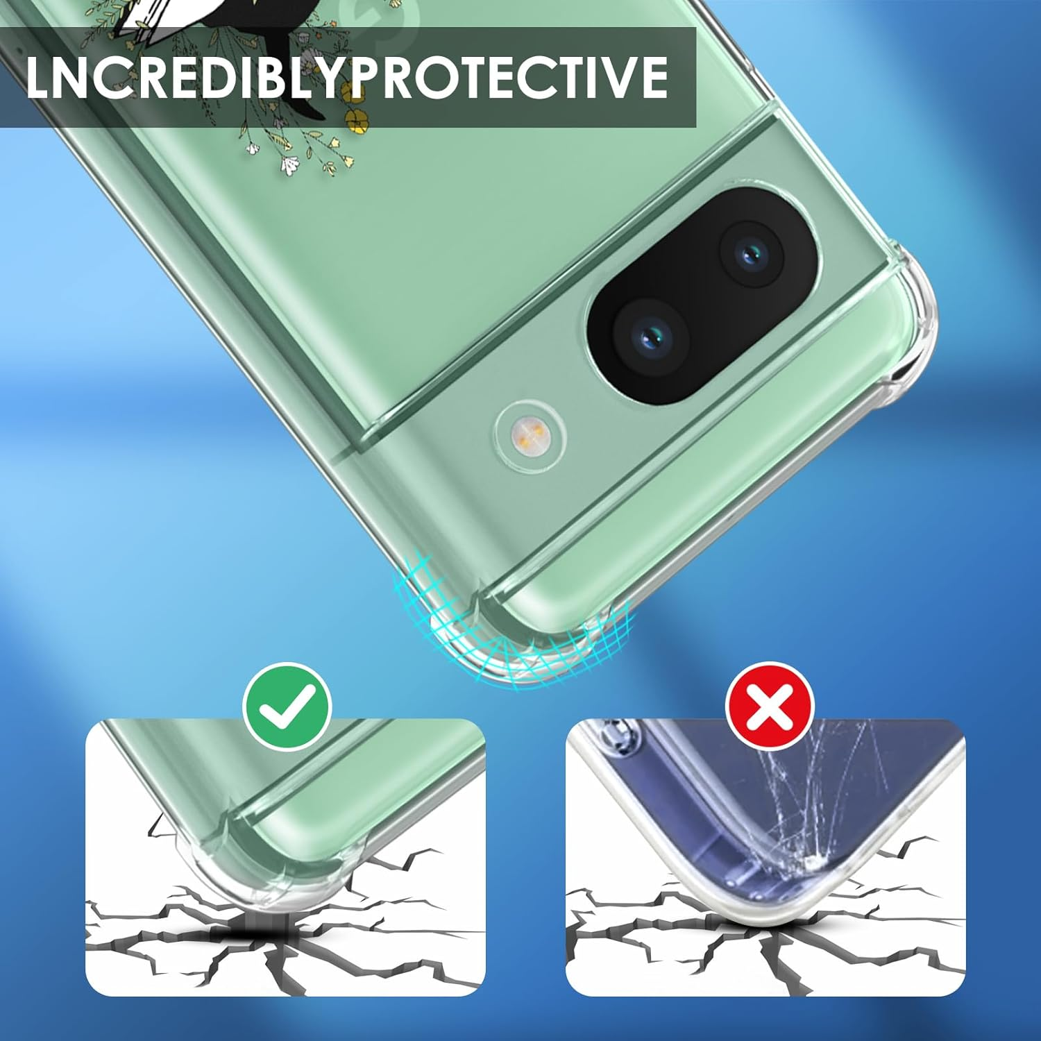 Buleens for Google Pixel 8A Case 6.1" - Clear Flexible TPU Women Cute Girls Protection Phone Cover Slim Fit Shockproof Funny Girly Unique Aesthetic Cartoon Design Pattern for Pixel 8A Phone Case, Cats image number 5