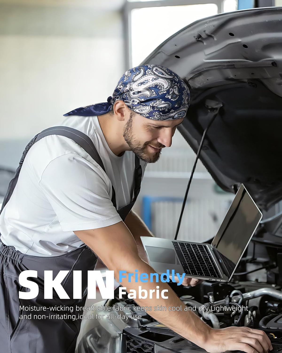 Hymeiluely 35 Inch Wild Rag Cowboy Bandana Scarves for Men, Large Neckerchief Silk Feel Western Neck Scarf for Women image number 2