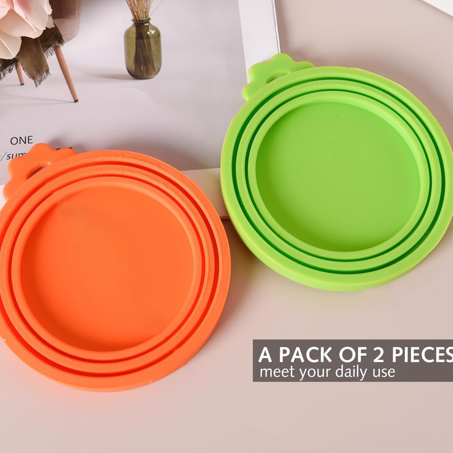 Ezranova Silicone Dog Cat Food Cans Lid for Pet Food Storage Lids for Dog Cat Food Cans Universal Size BPA Free Dishwasher Safe image number 5