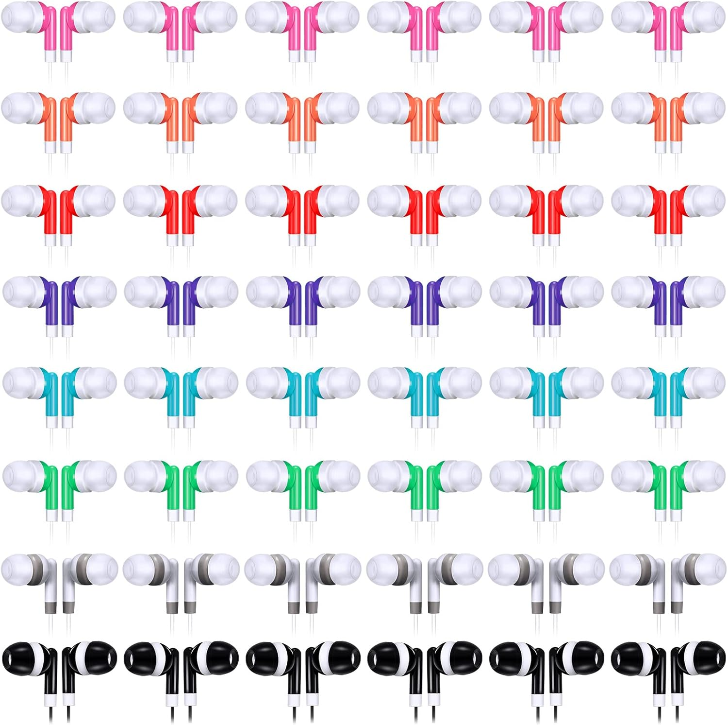 160 Packs Colorful Wired Earbuds, Colored Student Earphones with Individual Bag Disposable Headphones for Kids Children Students Classroom School Library Laptop, 8 Colors - Colorful image number 7