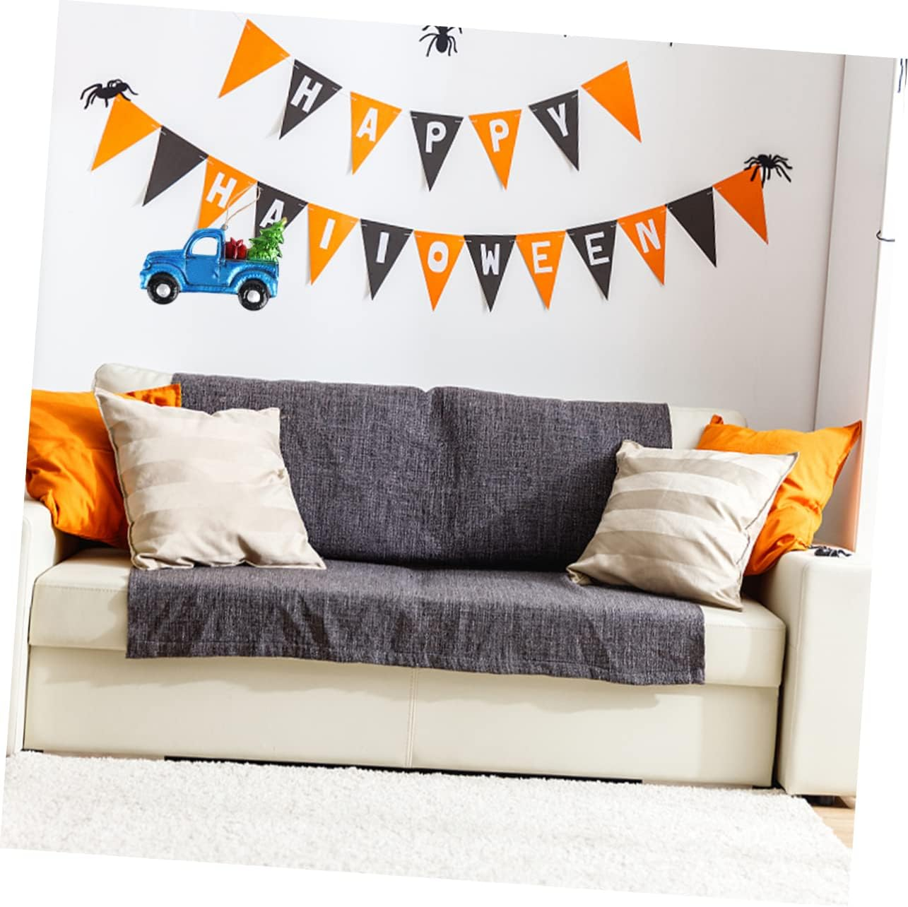 Ciieeo Christmas Car Pendant Iron Truck Hanging Ornament Blue Xmas Tree Hanging Decor Holiday Car Accessories Random Direction image number 4