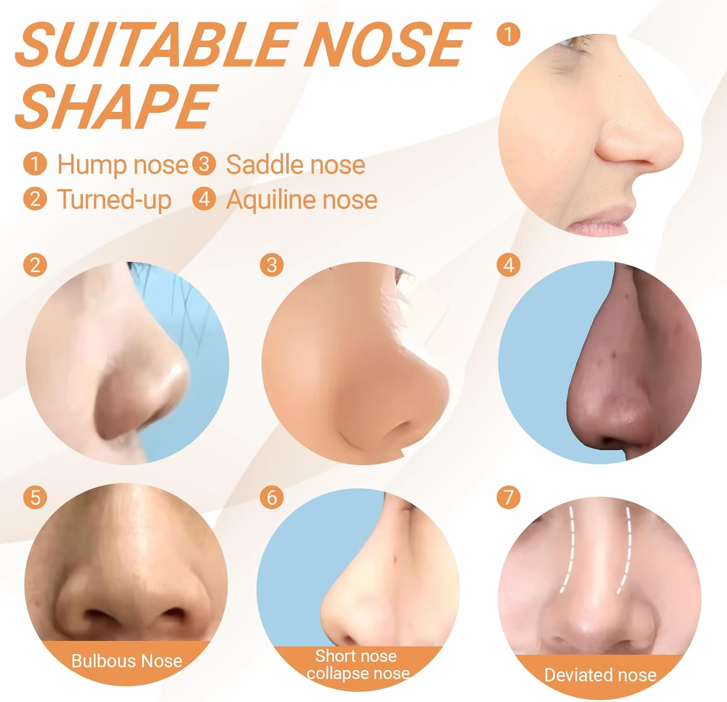 5 Pcs Nose Lifter - Nose Shaper Clip ＆ Instant Nose Lift Kit, Painless Straightening Beauty Tool Kit for Women/Men (Black, Clear) image number 2