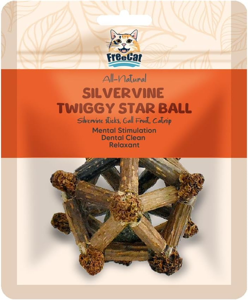 Silvervine Twiggy Star Ball Dental Pet Cat Treat 1 Piece
