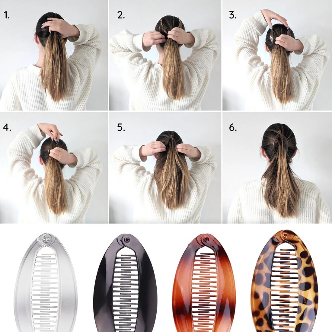 Pack of 8 Flat Hair Clips for Women, Strong Hold Women Hair Clips Ladies, Matte Large Hair Clip for Thin and Thick Hair image number 4