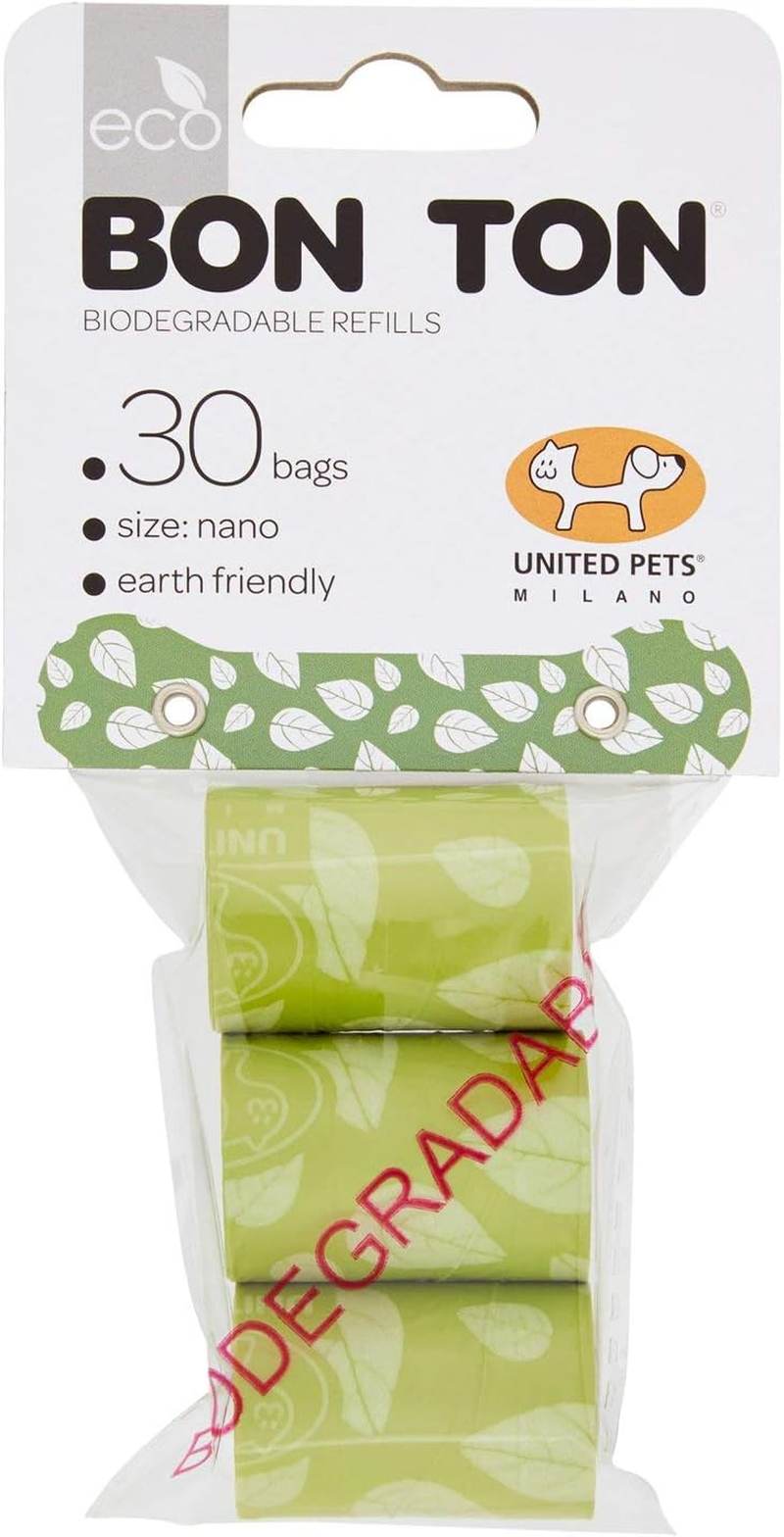 United Pets Bon Ton Nano Dog Poo Pickup Bag Refills, Green