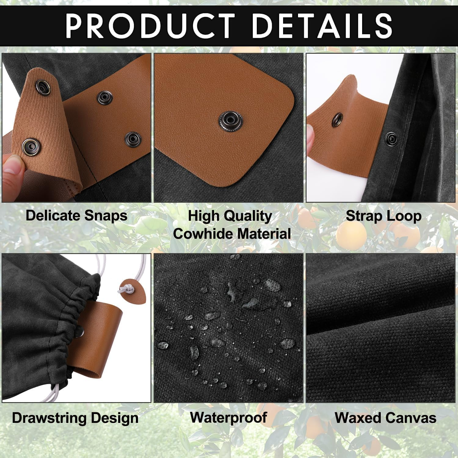 Collapsible Foraging Bag Mushroom Storage Leather,Foldable Canvas Belt Bag,Foraging Bag,Canvas Bushcraft Bag,Bushcraft Belt Bag,Pu Hunting Belt Bag Hiking Pouch for Travel Camping Hiking - Black image number 5