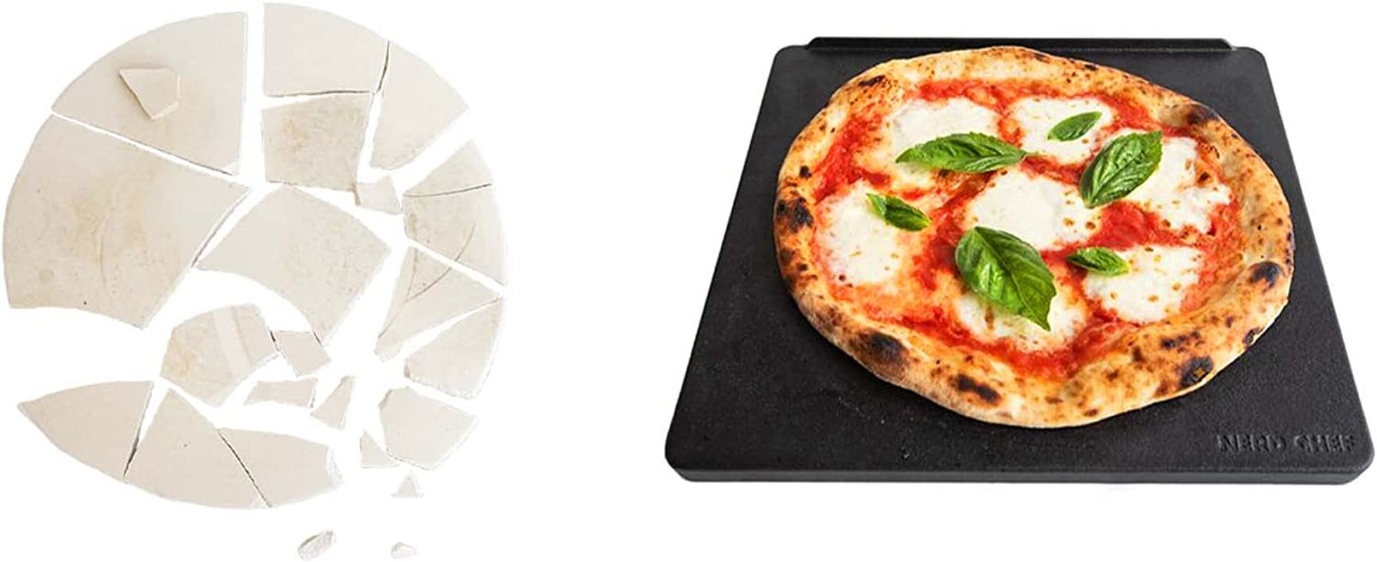 Nerdchef Speed Steel - High Performance Pizza Baking Stone | Integrated Backstop & Handles | Heating Fins (13.5" X 14.5" X .90" Thick) image number 6