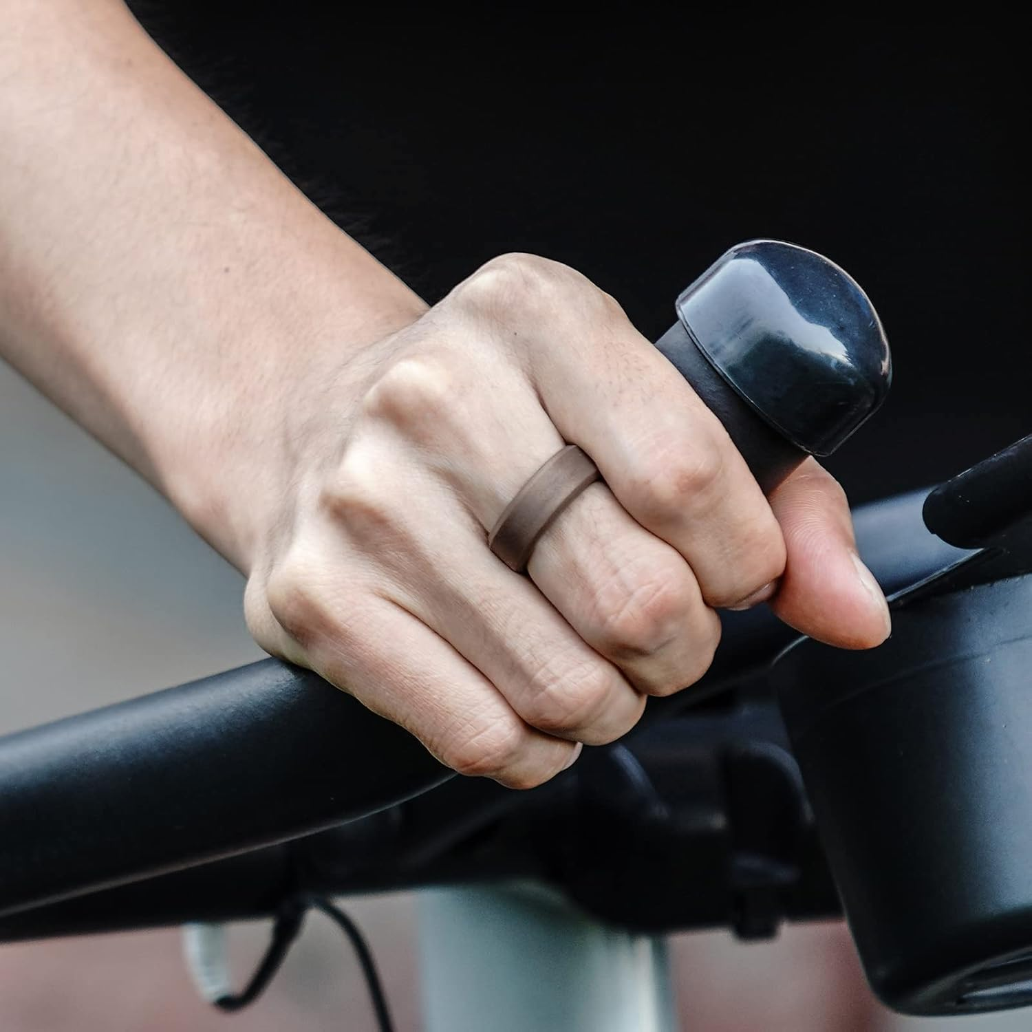 Forthee Silicone Wedding Ring for Men, Mens' Rubber Wedding Engagement Bands for Crossfit Workout, Breathable Airflow Inner Curve image number 1