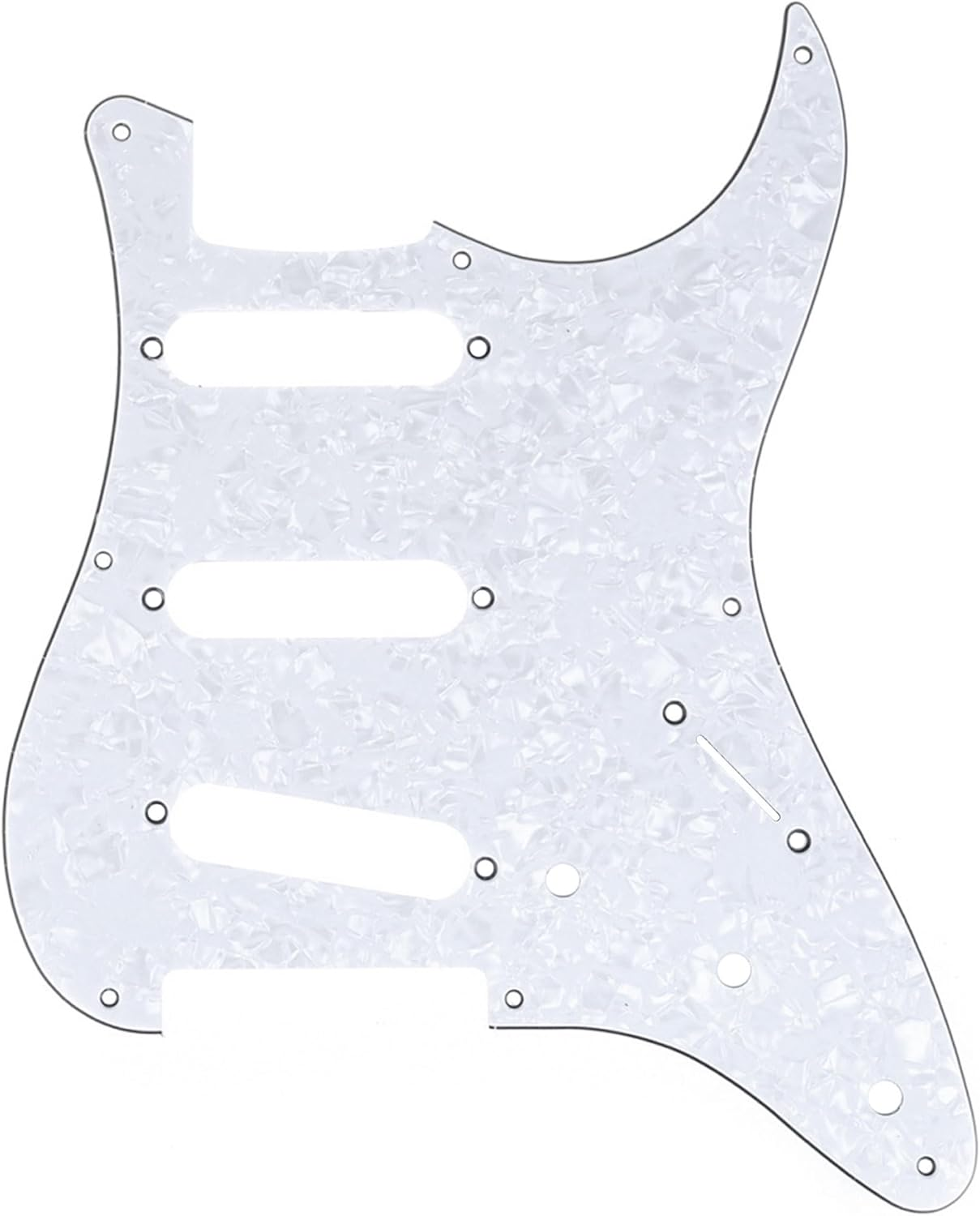 Musiclily Pro 8-Hole Guitar Strat Pickguard for JPN Fender Japan 57 Vintage Style Stratocaster, 1Ply White