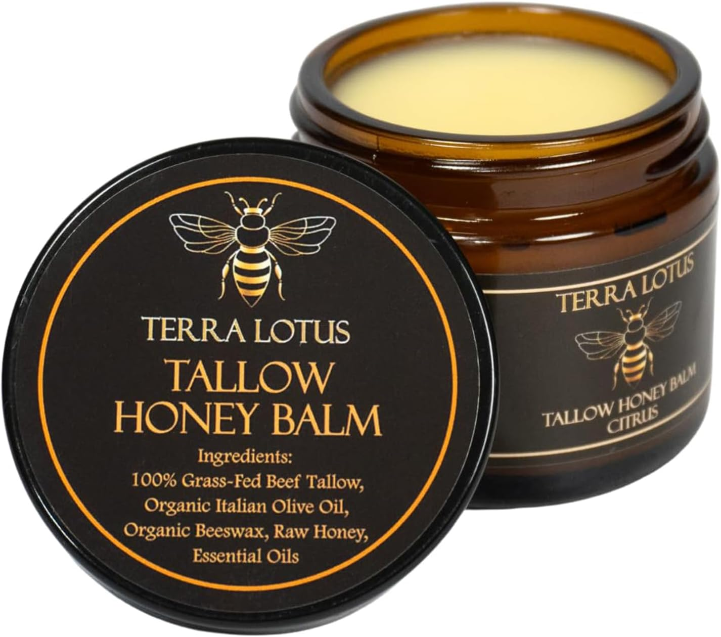 Organic Grass-Fed Beef Tallow Balm with Raw Honey - Moisturizing Cream for Soft, Smooth Skin - Handmade All-Natural Moisturizer (2 Oz/57G, Citrus) image number 5
