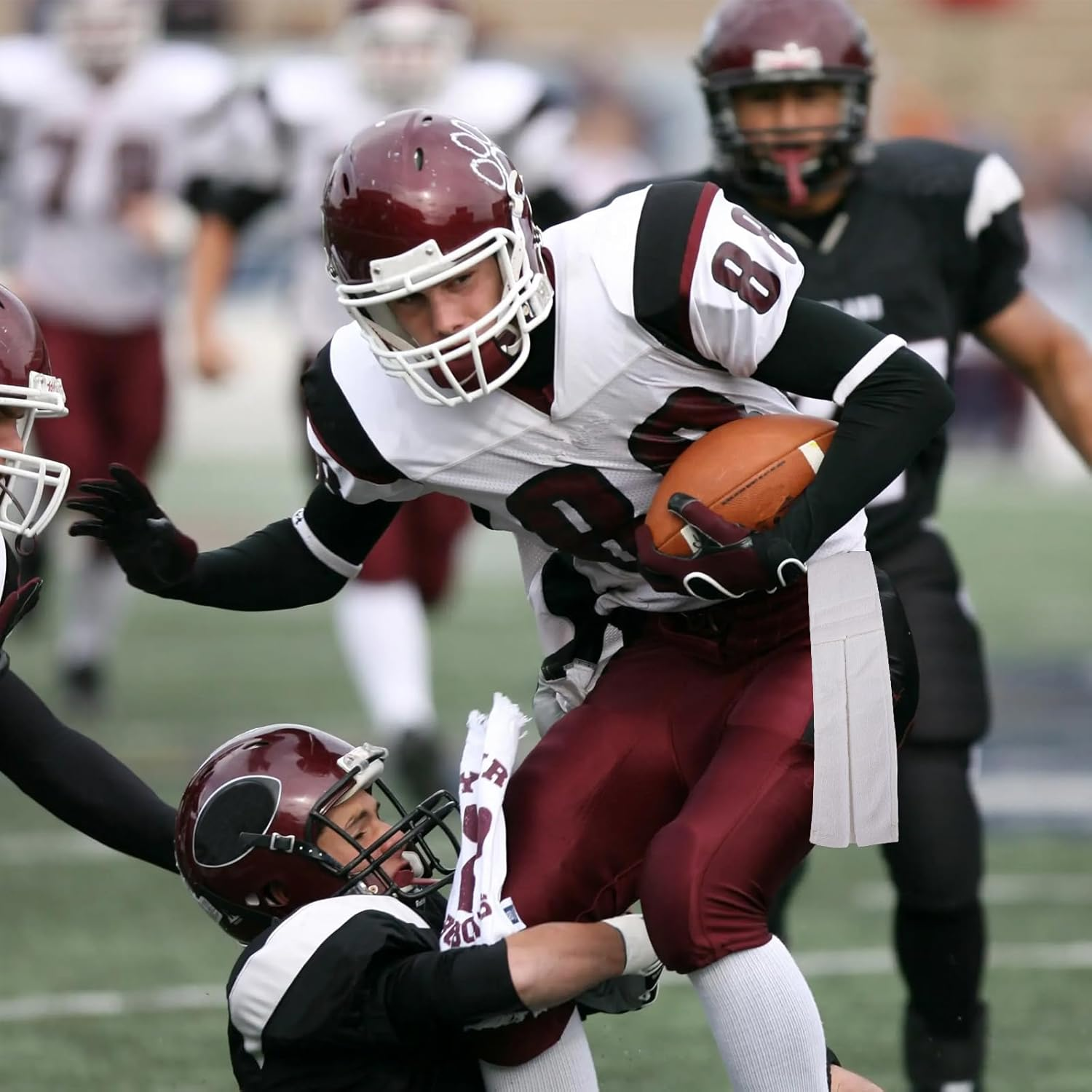 AGDGV Football Towel - Cotton Hand Towel with Hook and Loop Closure for Football, QB, Gym, Yoga, Golf, Softball | Super Absorbent and Soft | Perfect for Men, Women, Youth | White image number 3