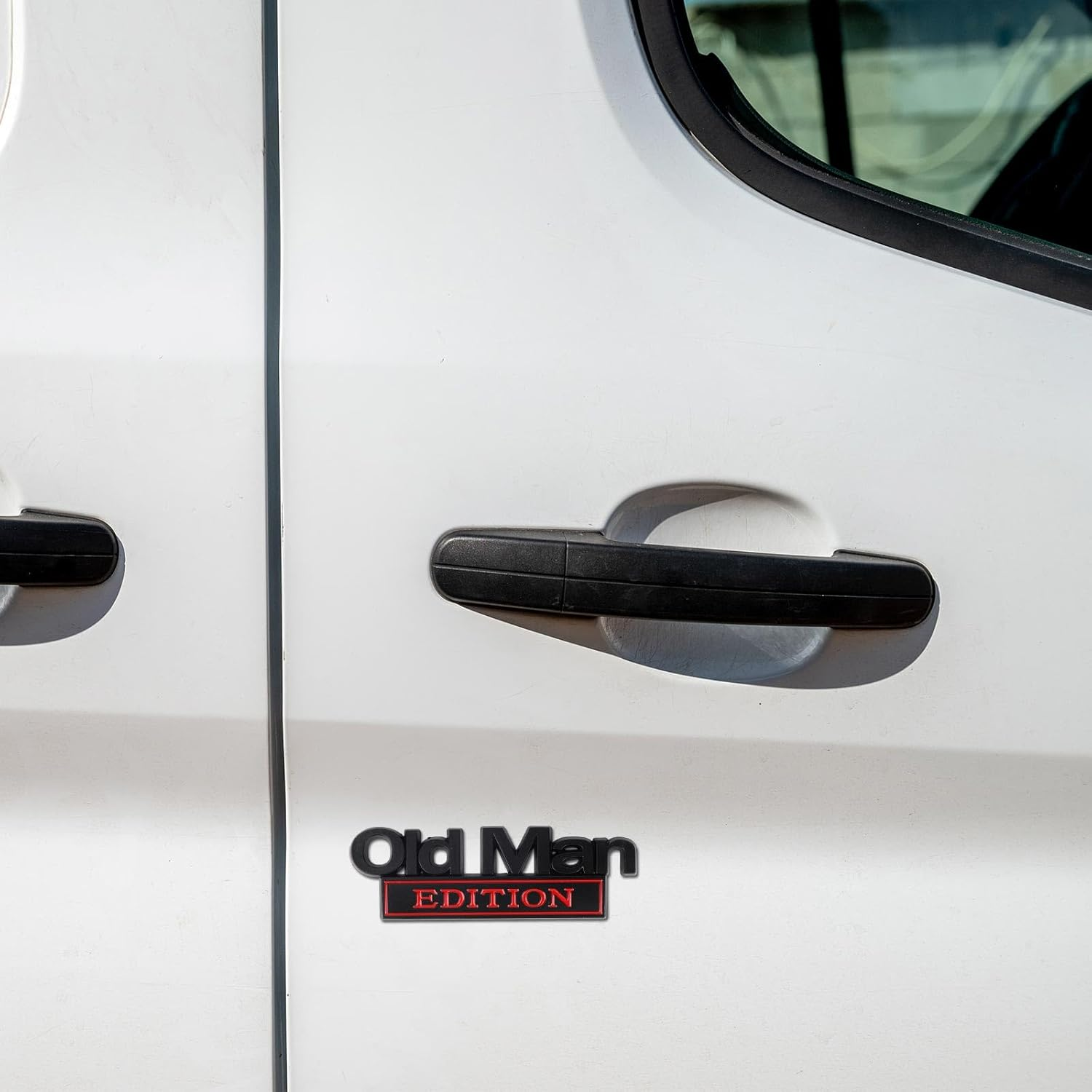 Penitue 2Pcs Old Man Edition Car Emblems, Zinc Alloy Old Man Edition Car Badge Waterproof 3D Bumper Badge Emblem for Motorcycle SUV Truck Fender Rear Tailgate (Black Red) image number 6