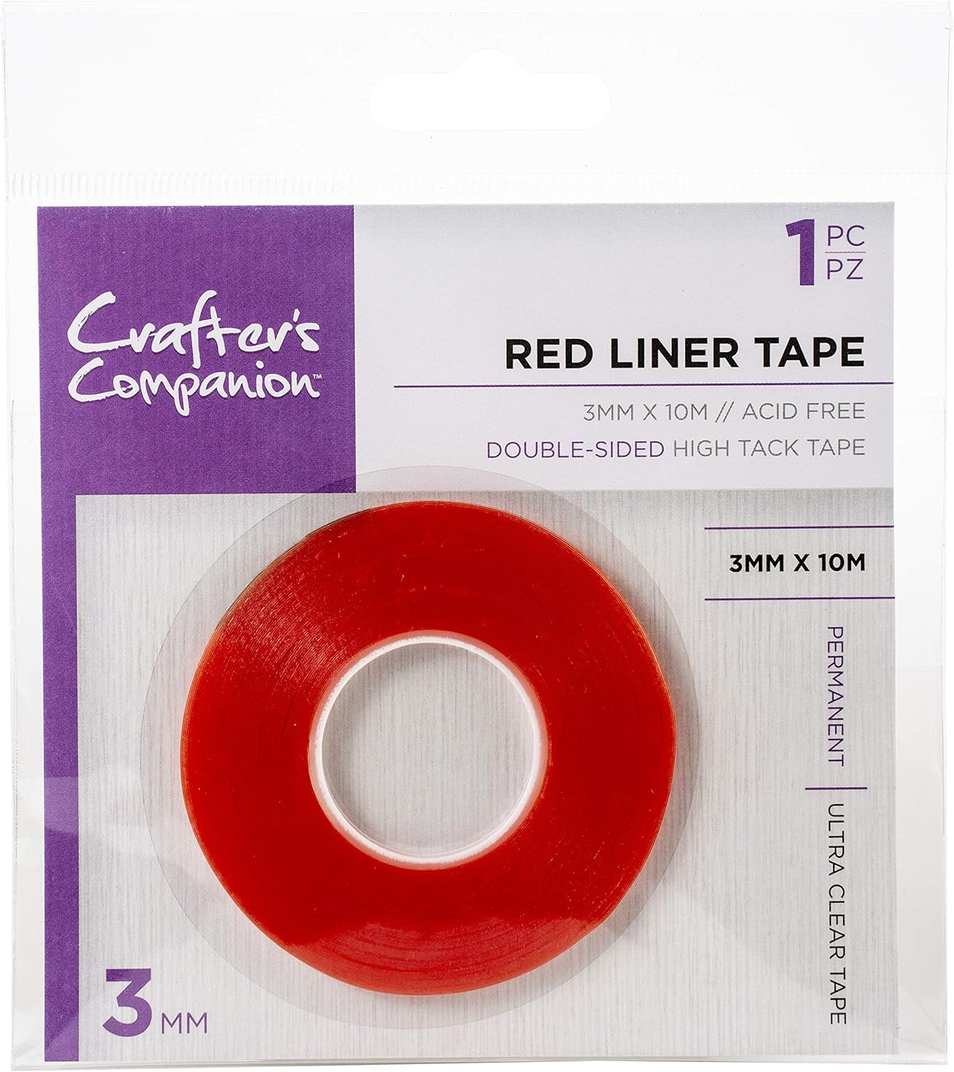 Crafter'S Companion CCRLT3 Red Liner Tape .125" X11Yds-Clear