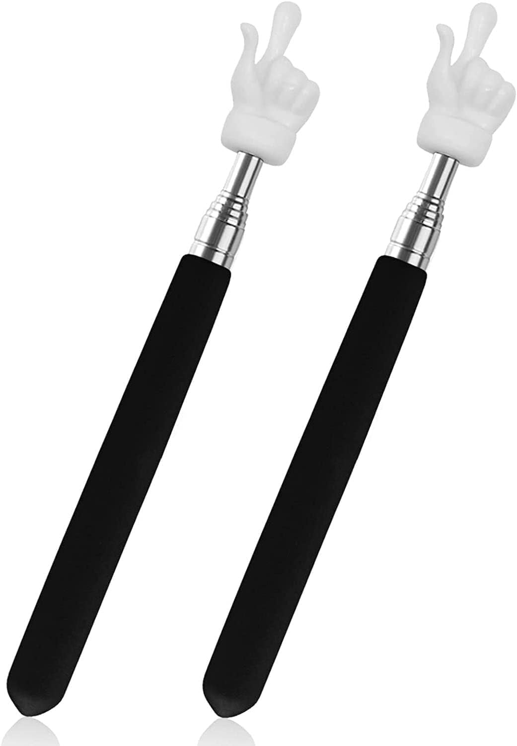 Teacher Pointer Finger Pointer Stick Telescopic,2Pcs Telescopic Teachers Pointer Hand Pointer Finger Pointer Stick,Retractable Teacher Pointer Stick,Extendable Hand Pointer Finger Pointer Stick,Black