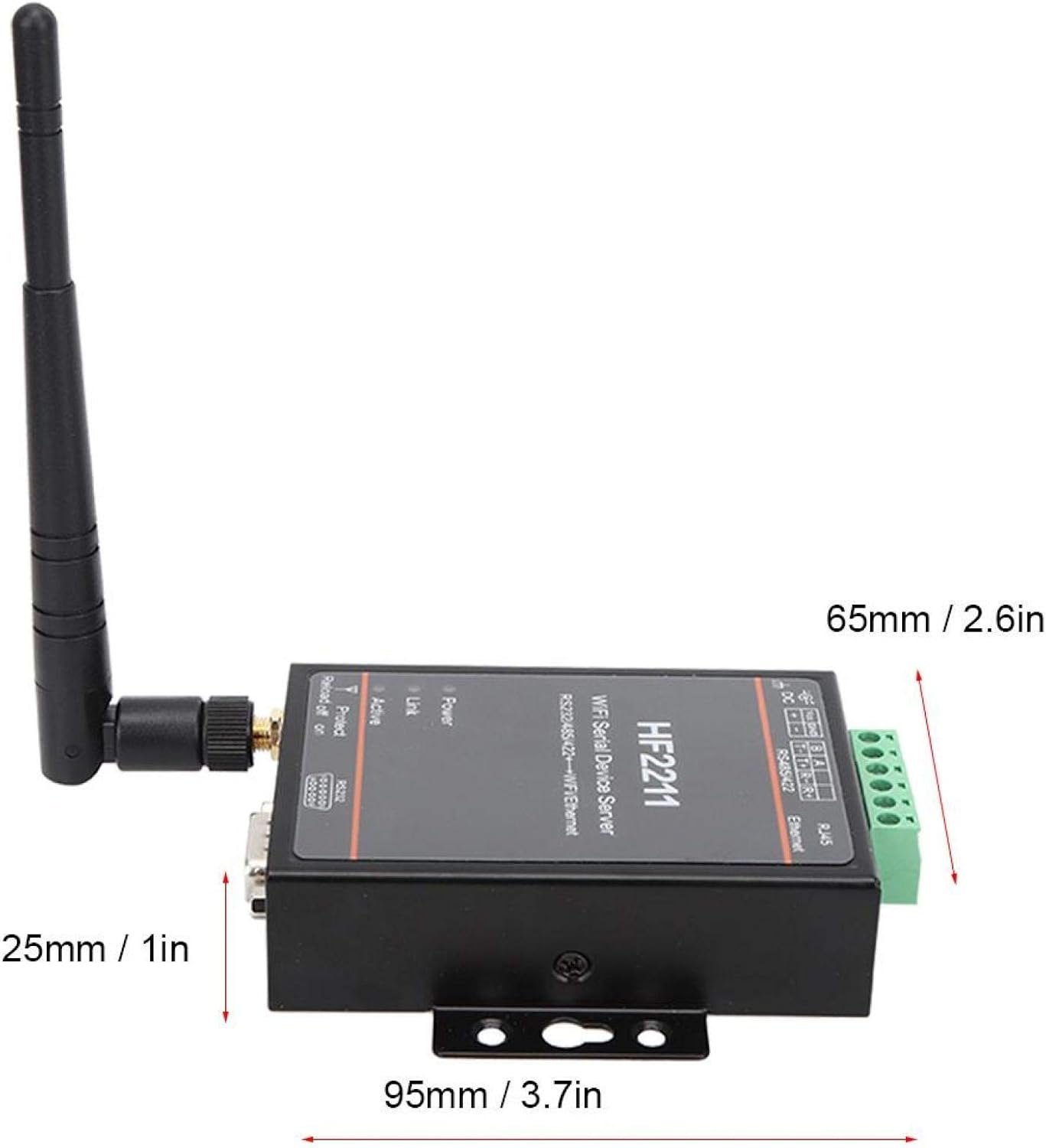 Serial Port Server, HF2211 Serial Server RS232/485/422 to Wifi & Ethernet DTU Network Communication 5-36VDC image number 4