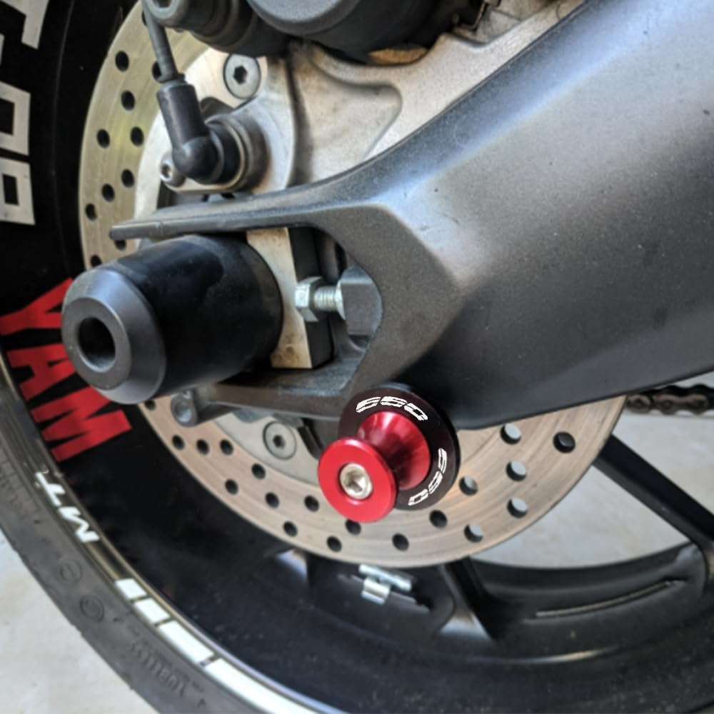 Compatible with 2025 Trident 660 Accessories Trident660 2024 Tiger Sport 660 DAYTONA 660 2023 CNC M8 Motorcycle Swing Arm Spools Sliders Rear Stand Screws (S Red) image number 2